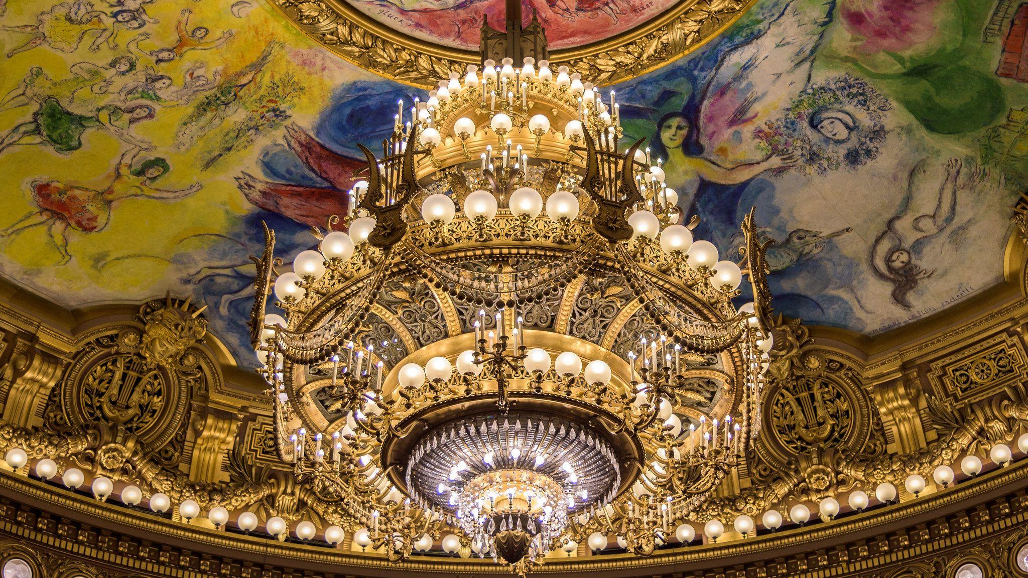 2048x1152 Chandelier in the Palais Garnier, Paris HD Wallpaper
