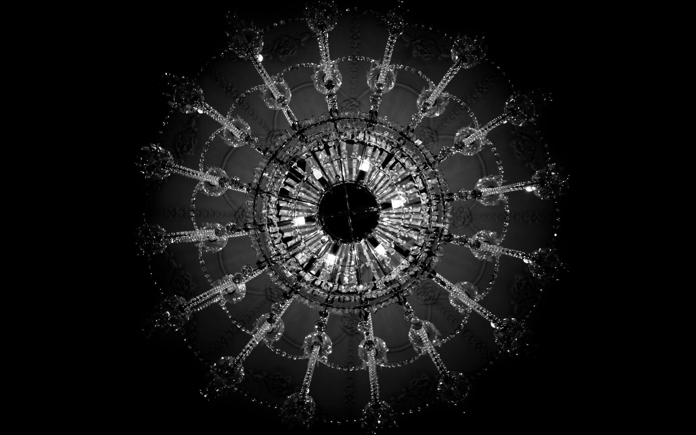 2304x1440 Chandelier Black And White Mac Wallpaper Download