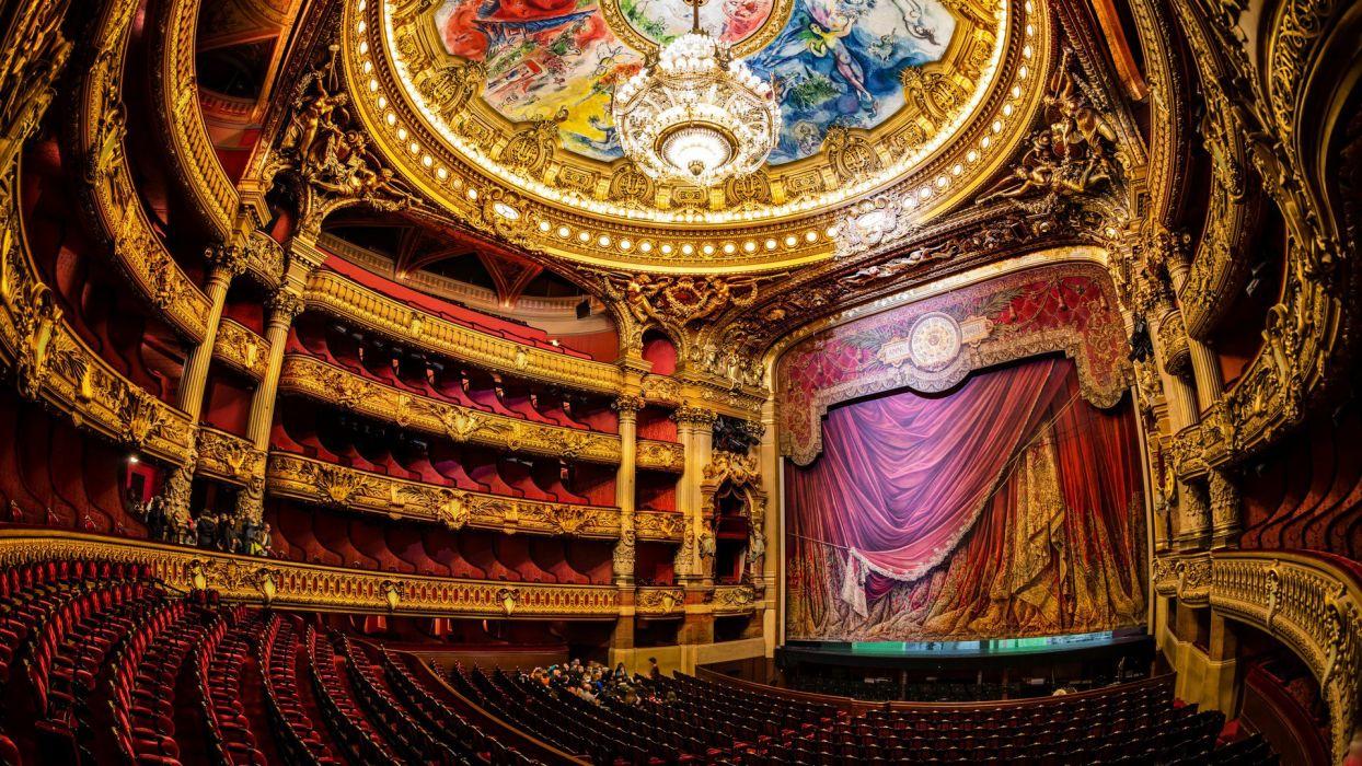 1244x700 Paris opera theater hall stage chandelier france french room design wallpaperx1080