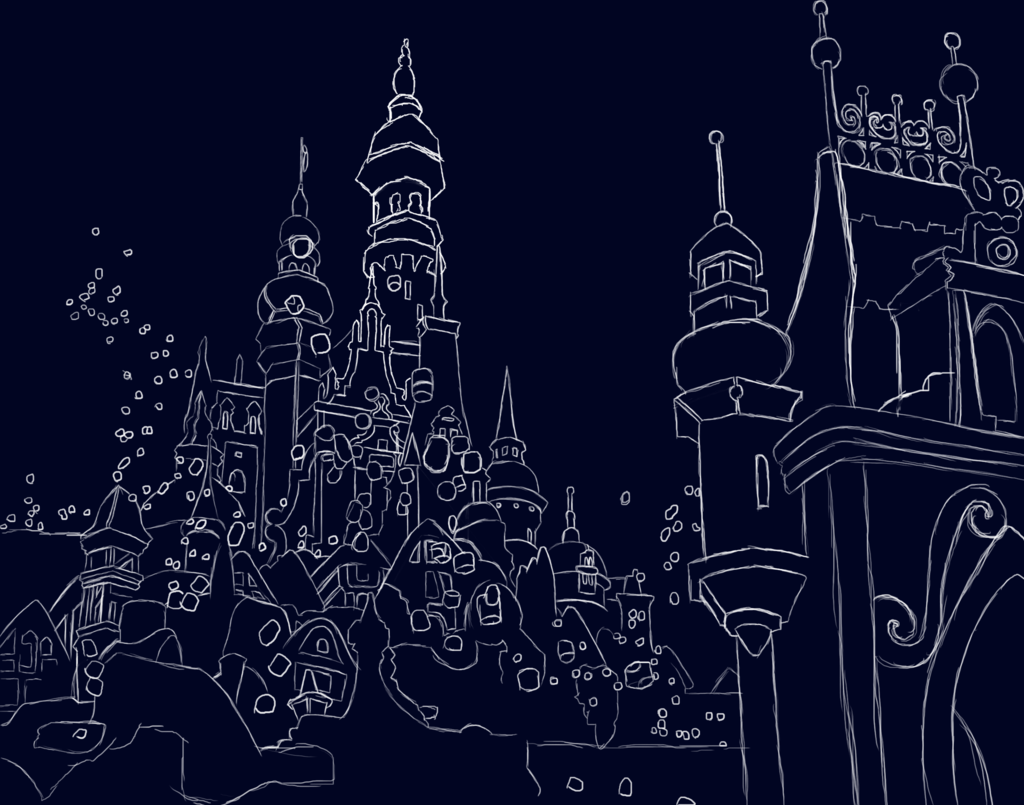 1024x805 Commission: Tangled: Lanterns Shadowbox Sketch By The Paper Pony