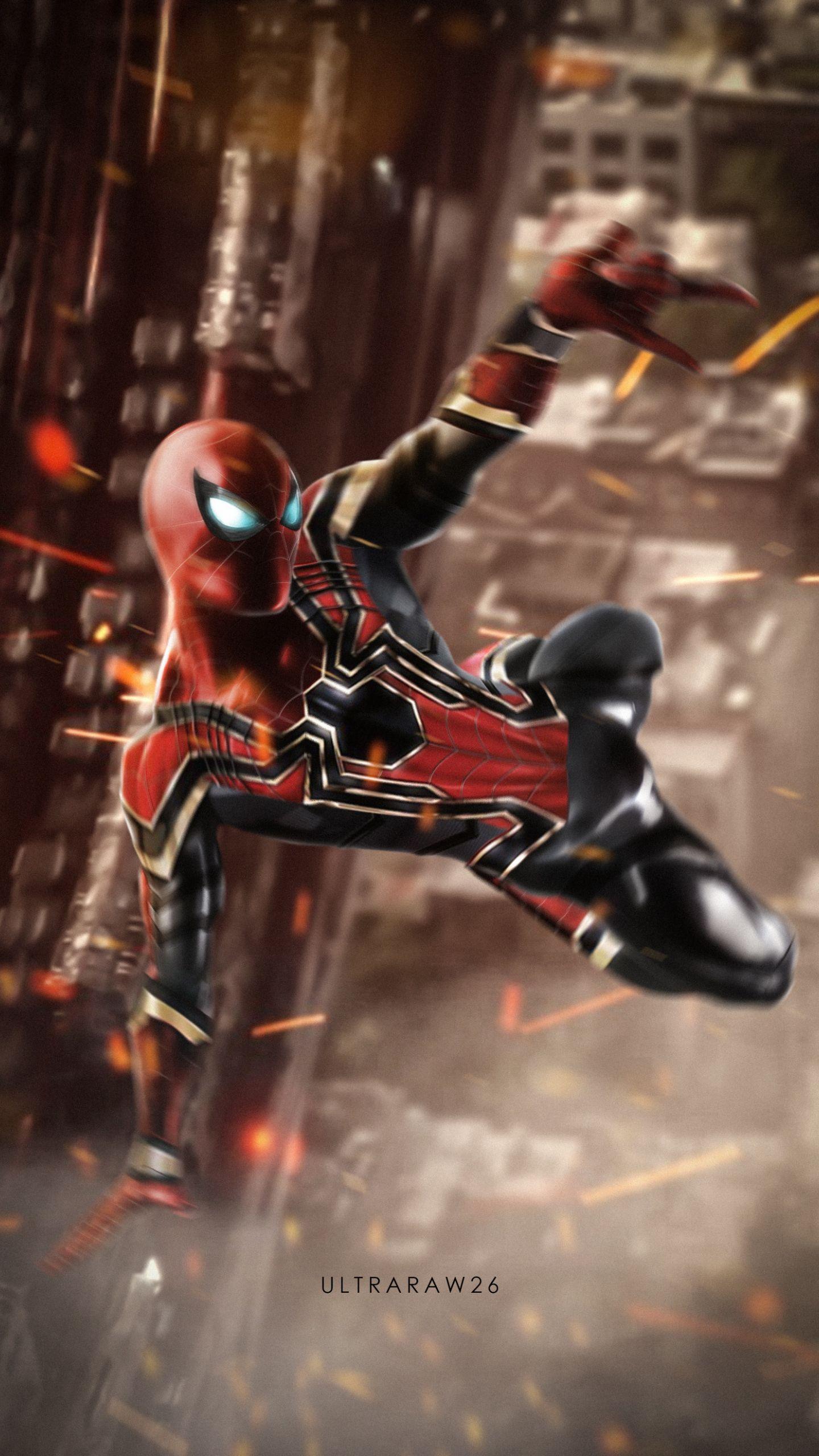 1440x2560 Download 1440x2560 Wallpaper Iron Spider, Spider Man, Swing, Artwork, Marvel Superhero, Qhd Samsung Galaxy S S Edge, Note, Lg G 1440x2560 HD Image, Background, 10760