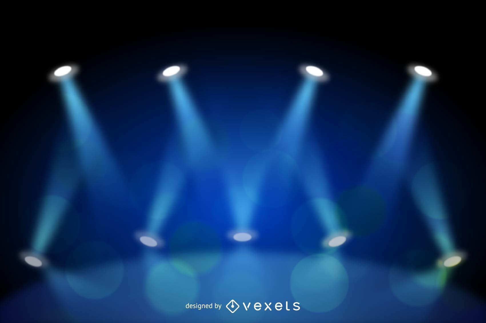 1701x1130 Realistic Blue Stage Light Background