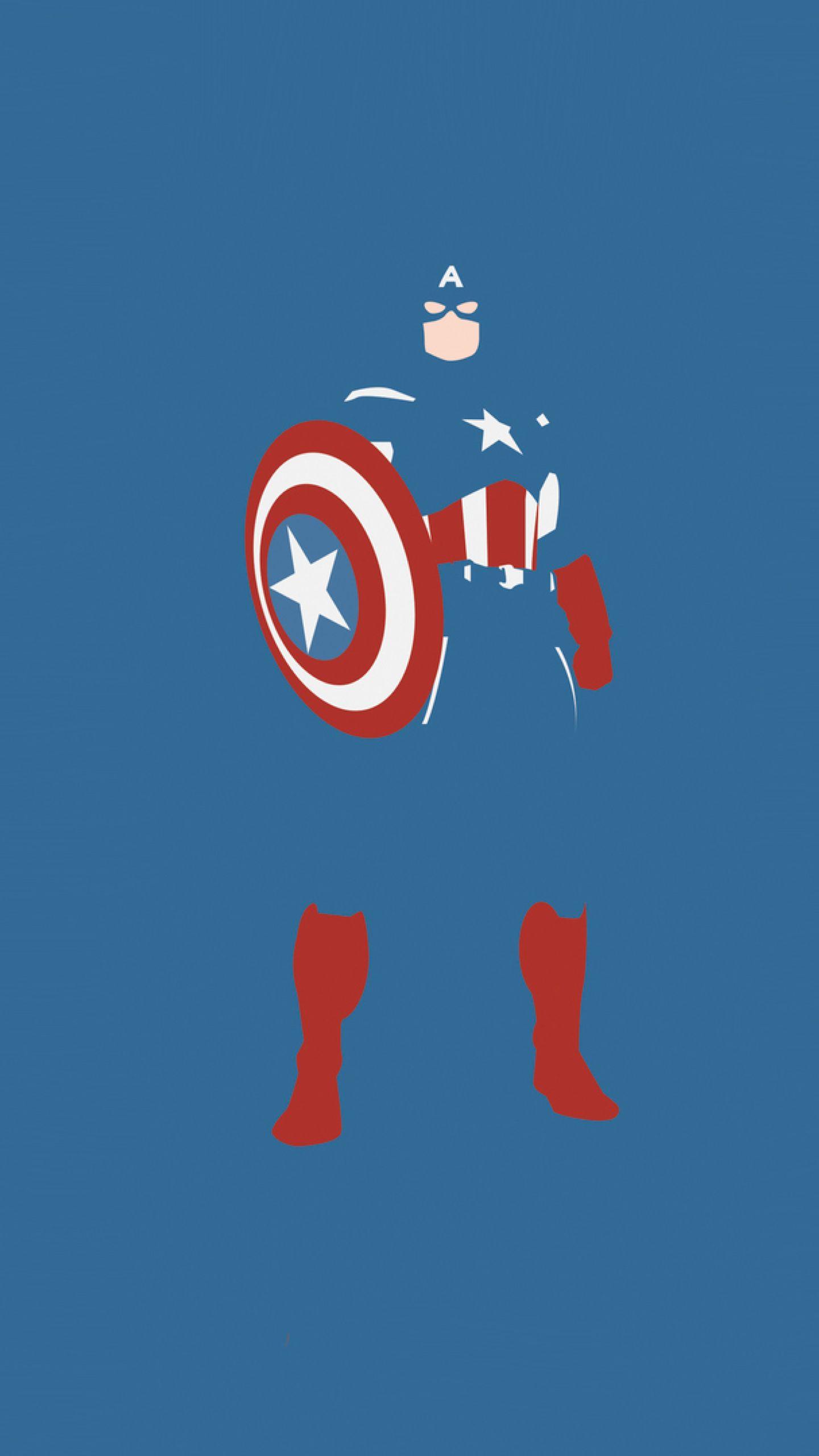 1440x2560 Captain America Marvel Comics Minimalism Samsung Galaxy S S Google Pixel XL , Nexus 6P , LG G5 Wallpaper, HD Minimalist 4K Wallpaper, Image, Photo and Background