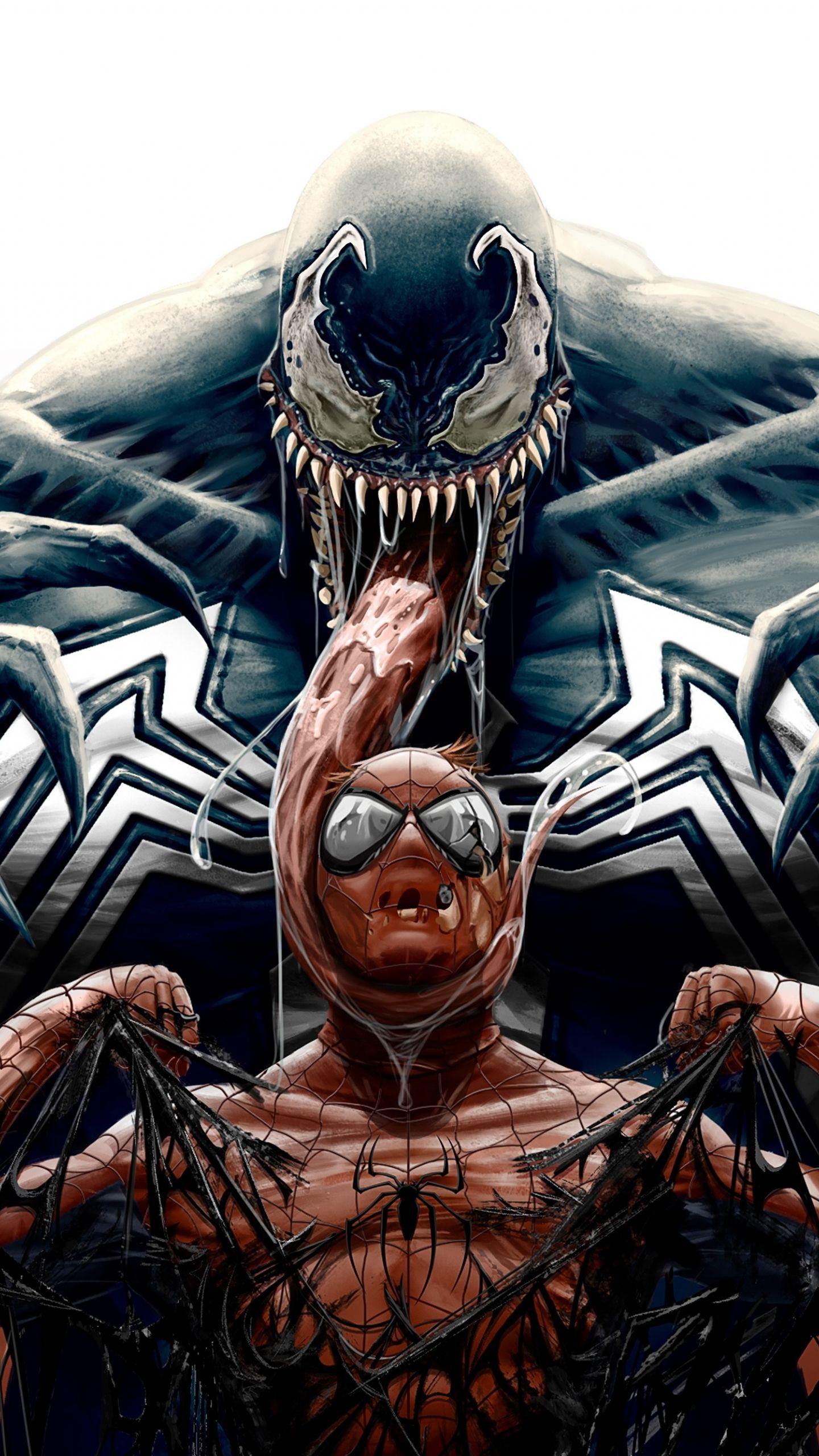1440x2560 Download 1440x2560 Wallpaper Spider Man, Venom, Marvel Comics, Superheroes, Art, Qhd Samsung Galaxy S S Edge, Note, Lg G 1440x2560 HD Image, Background, 10336