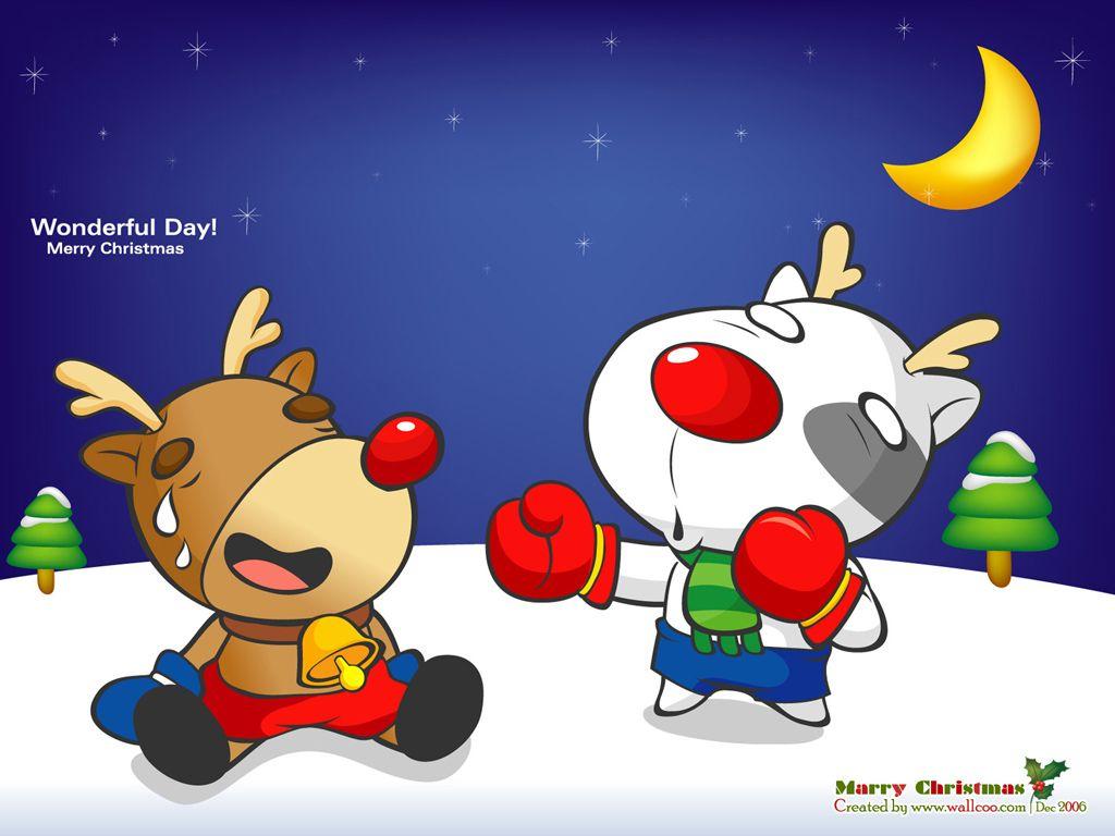 1024x768 Funny Christmas Illustration Vector Cartoon Wallpaprs1024x768 NO.26 Desktop Wallpaper