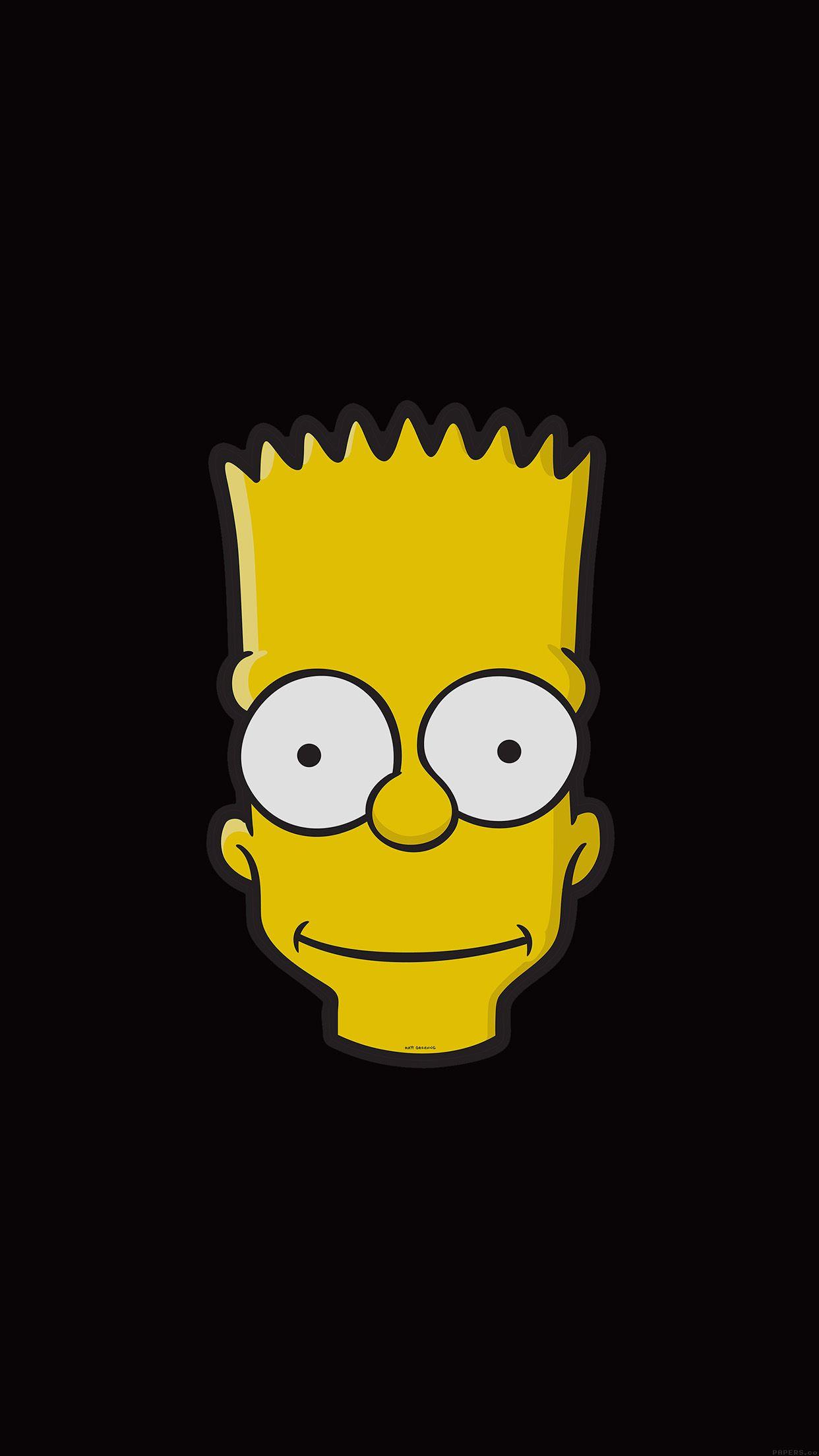 1242x2208 Bart Face Art Illust Dark Simpsons Minimal Simple