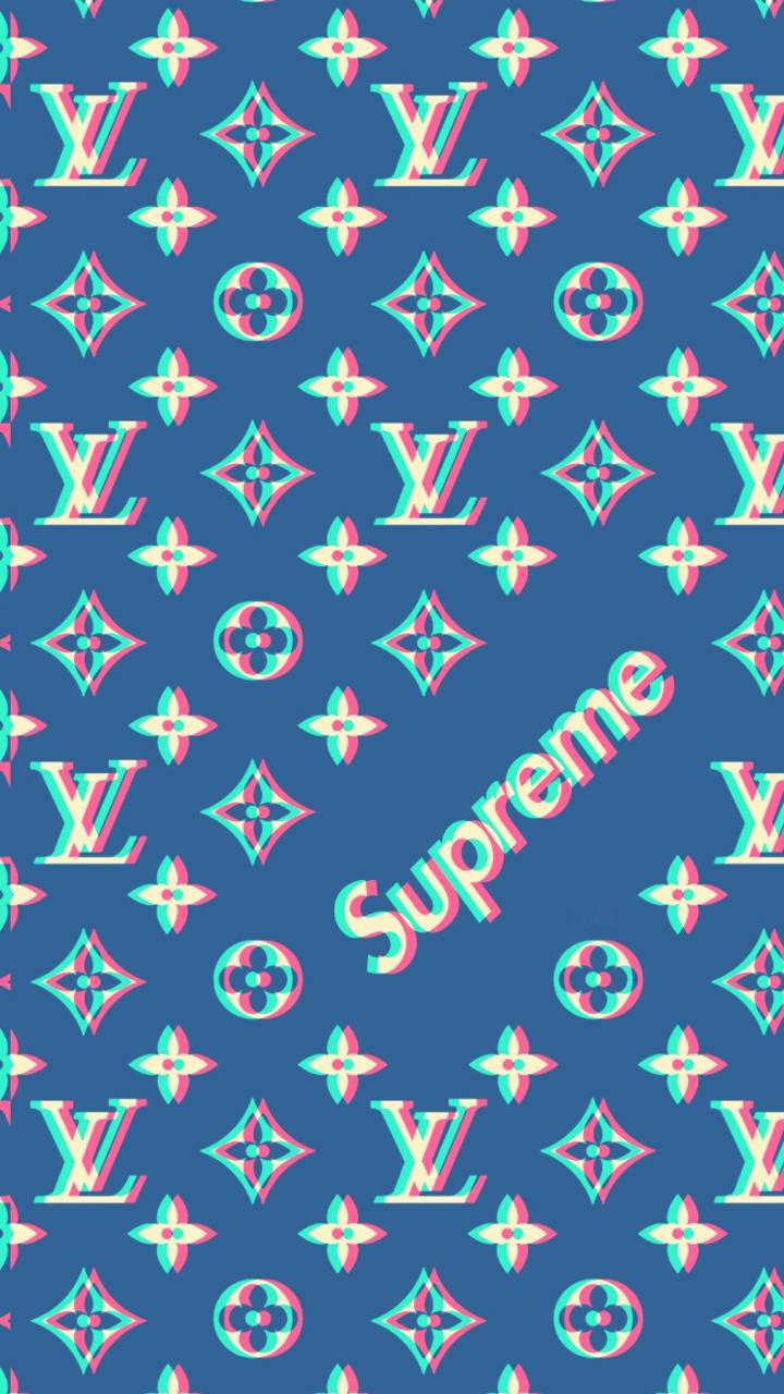 720x1280 Supreme LV glitch wallpaper