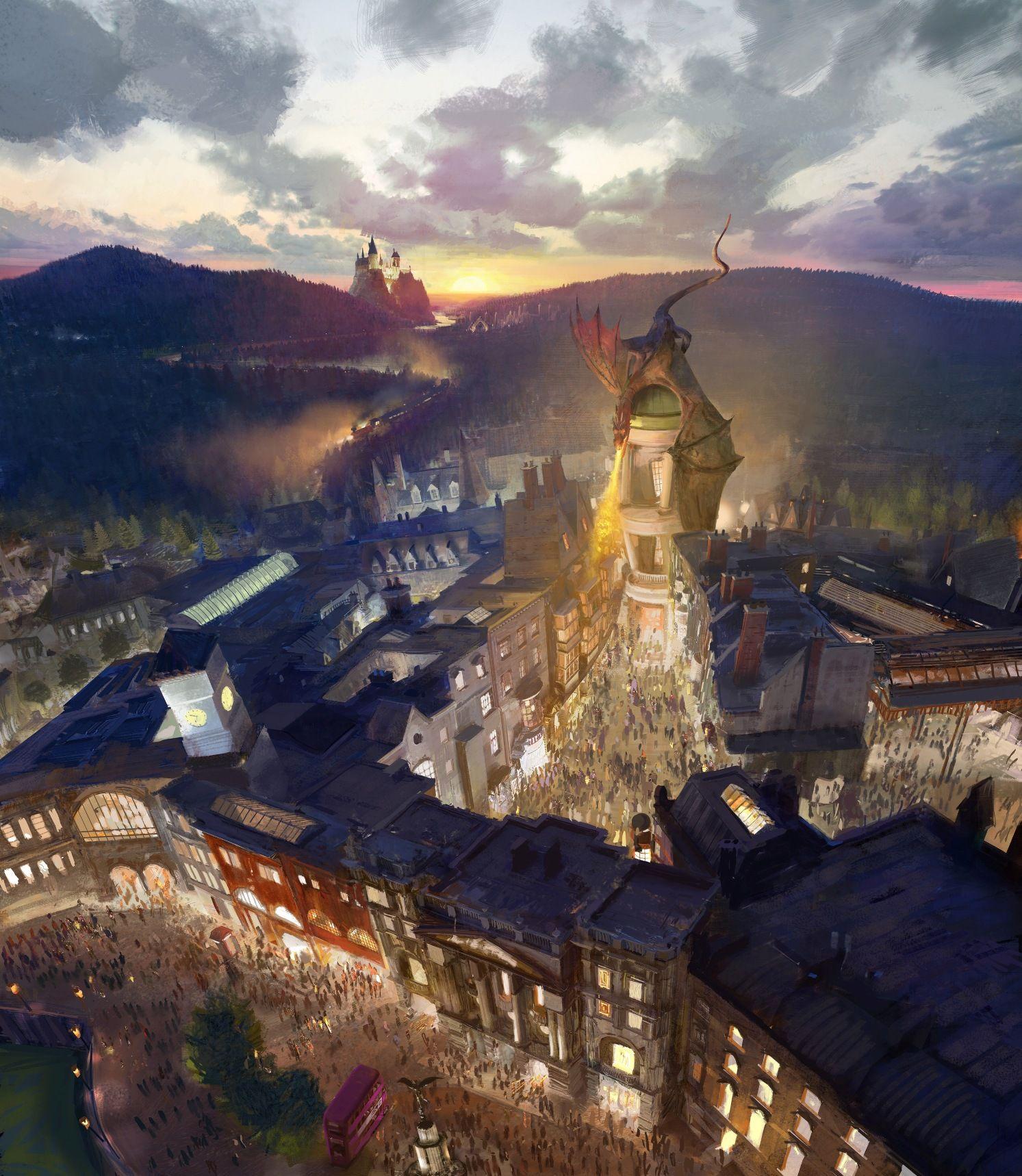 1493x1718 Wizarding World of Harry Potter Diagon Alley Artwork Roundup's Adventures