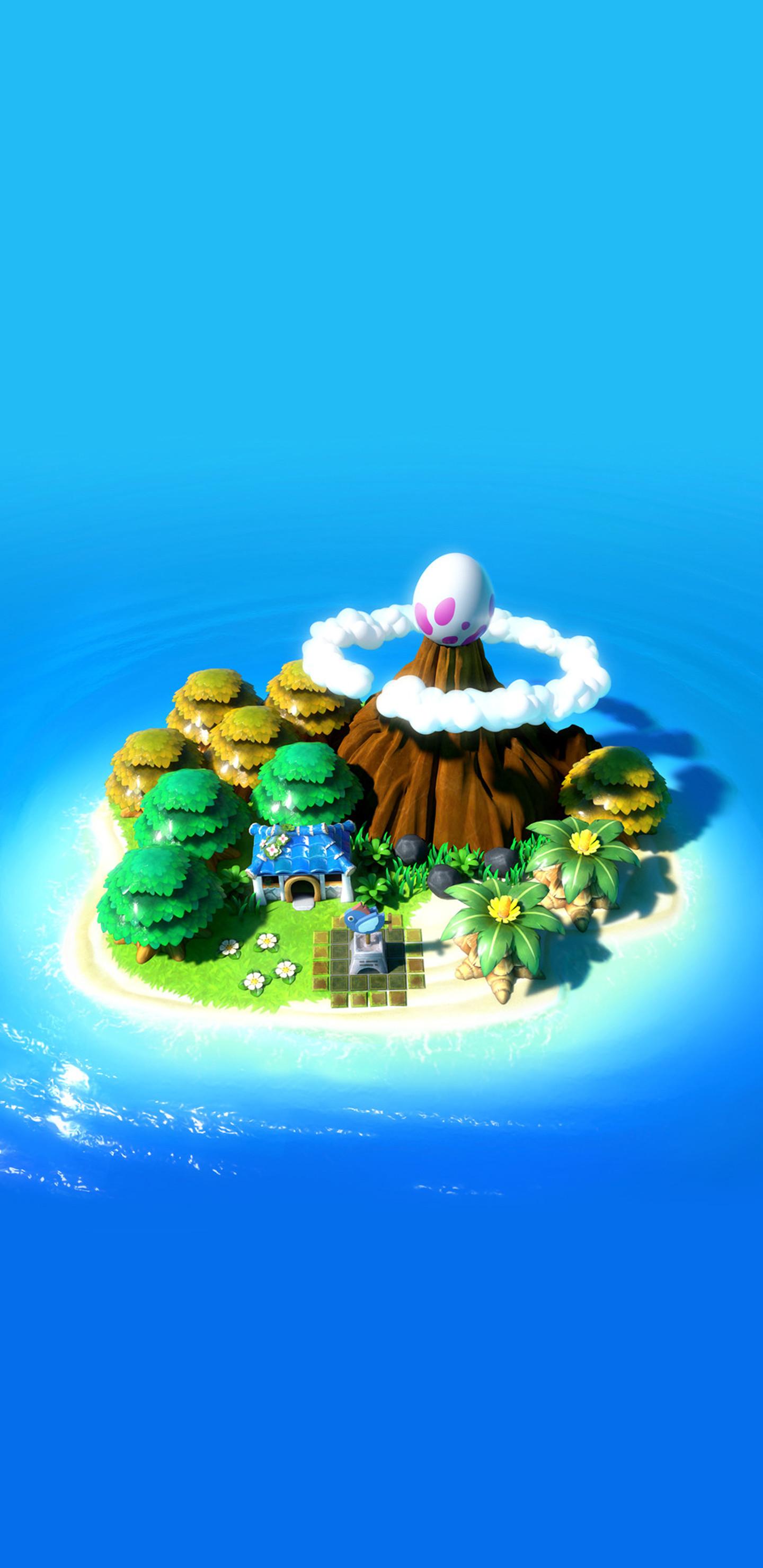 1440x2960 The Legend of Zelda: Link's Awakening Koholint Island (No Logo) Wallpaper. Cat with Monocle