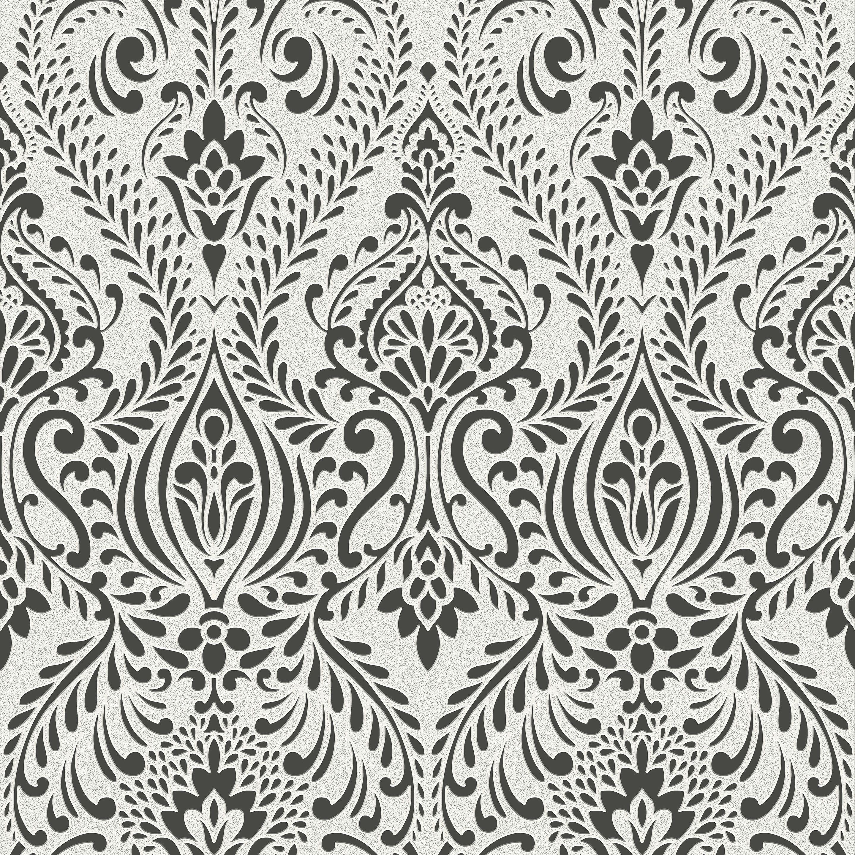 2879x2879 Graham & Brown Superfresco Black & White Damask Wallpaper