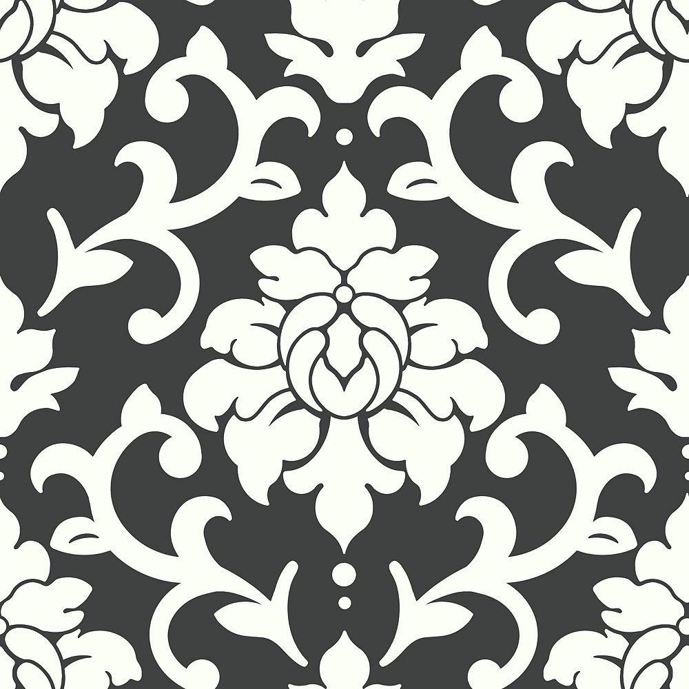 1000x1000 RoomMates Black Damask Peel & Stick Wallpaper. The Home Depot Canada