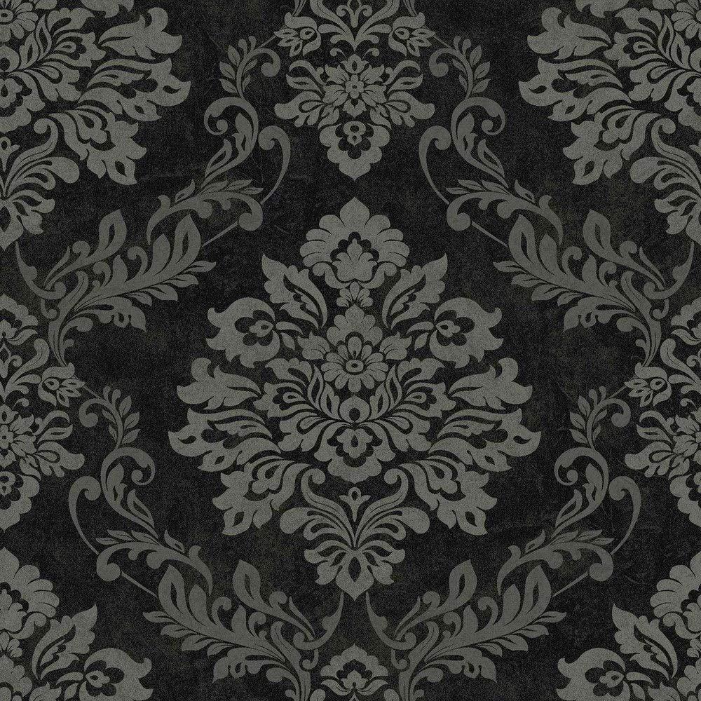 1000x1000 Arthouse Palazzo Damask Pattern Textured Vinyl Glitter Motif Wallpaper ( Black 290400): Amazon.co.uk: DIY & Tools