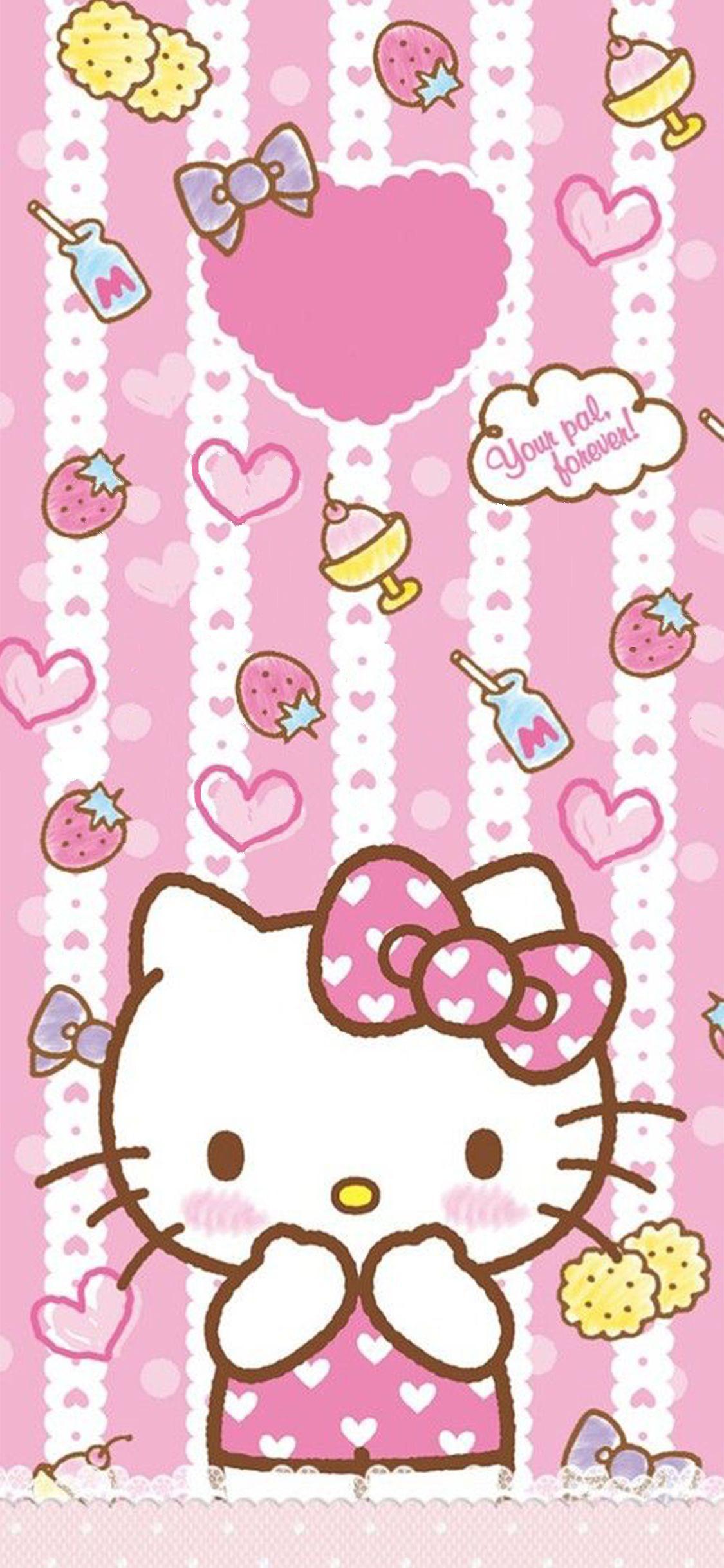 Màn hình khóa 1125x2436 iPhone X Hello Kitty.  Seni, Hình nền ponsel