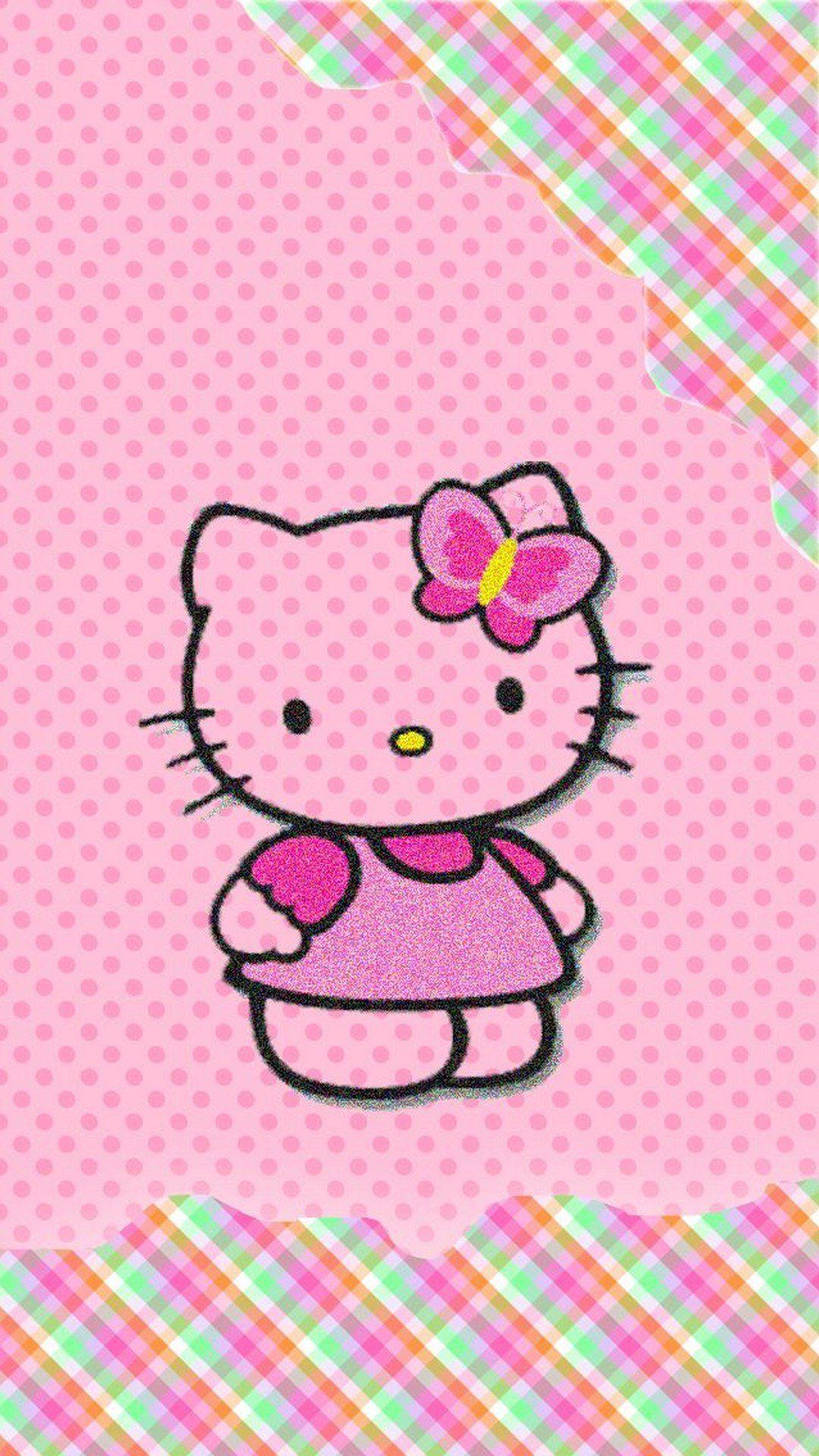 Hình nền 1080x1920 Hello Kitty Pink 3D