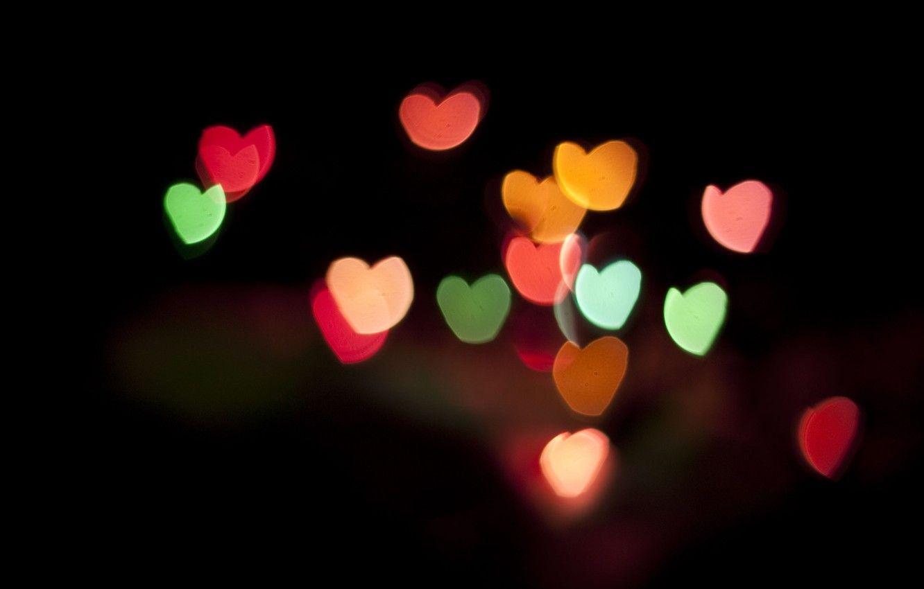 1332x850 Wallpaper macro, background, Wallpaper, colored, hearts, wallpaper, widescreen, background, macro, bokeh, bokeh, full screen, HD wallpaper, widescreen image for desktop, section макро