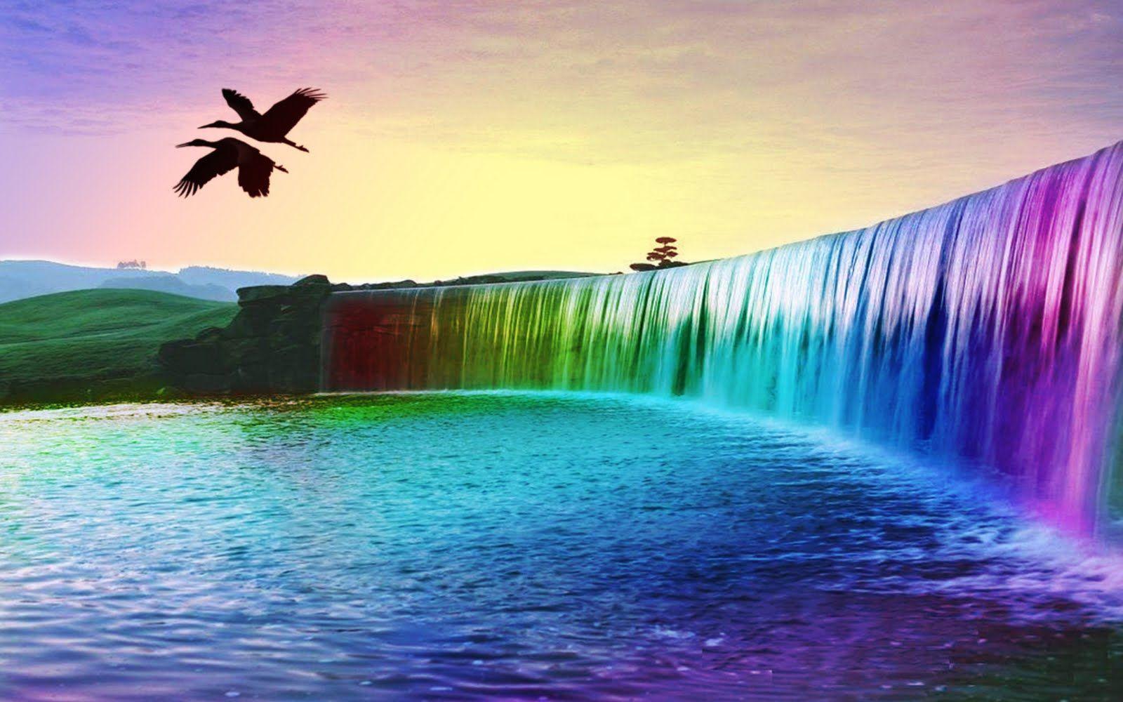 Rainbow Waterfall Wallpapers - Top Free Rainbow Waterfall Backgrounds -  WallpaperAccess
