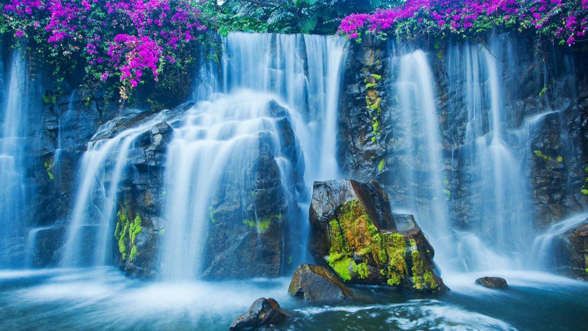 1920x1080 Spring Waterfall Wallpaper