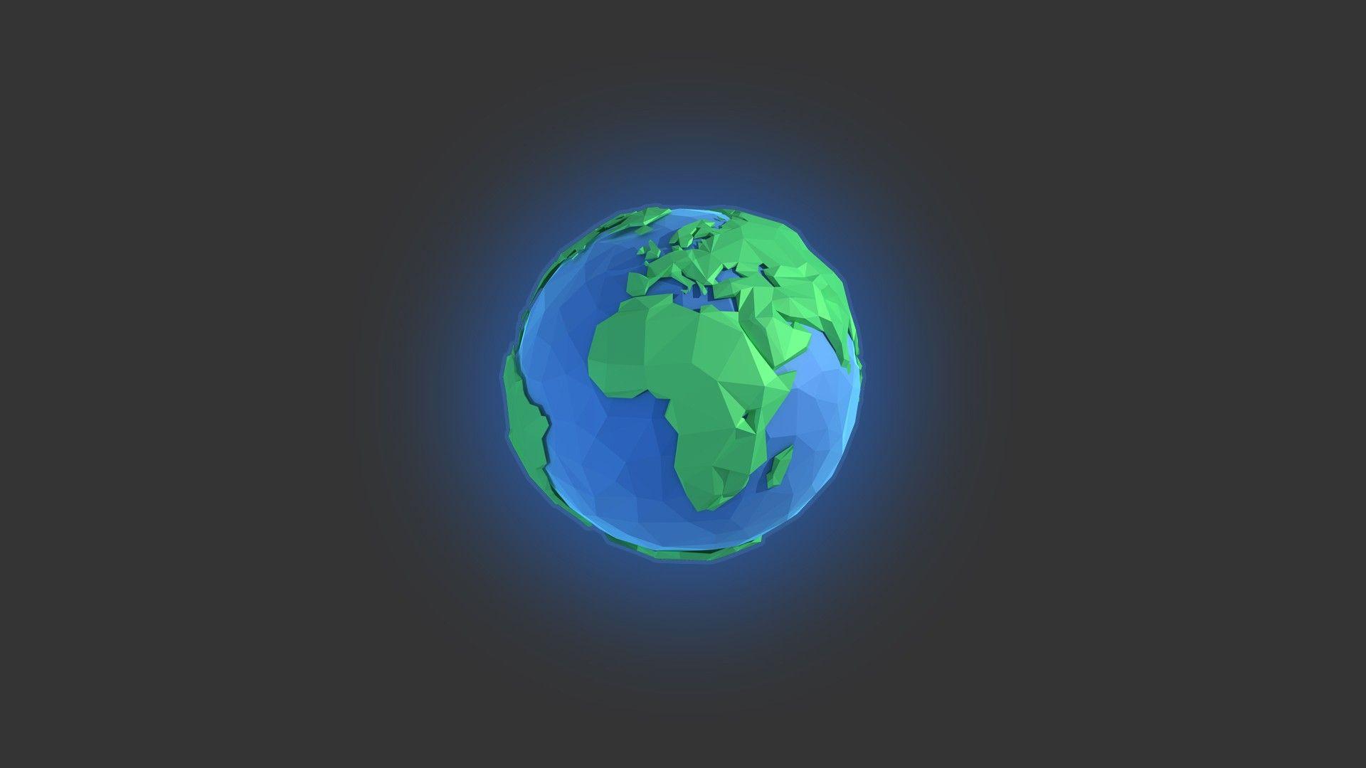 1920x1080 #low poly, #Earth, #digital art, #minimalism, wallpaper. Mocah.org HD Wallpaper