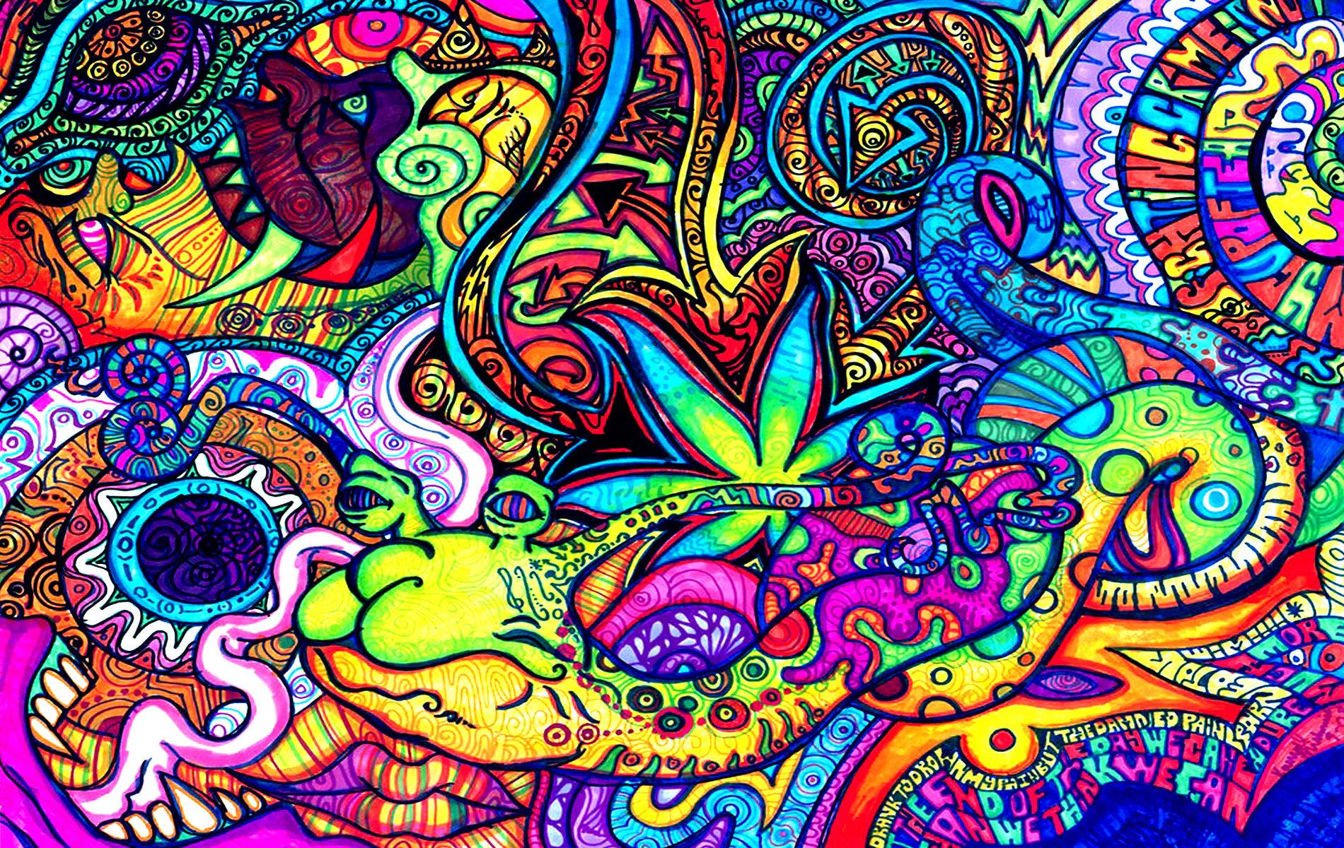 Psychedelic Mushrooms Fabric Wallpaper and Home Decor  Spoonflower