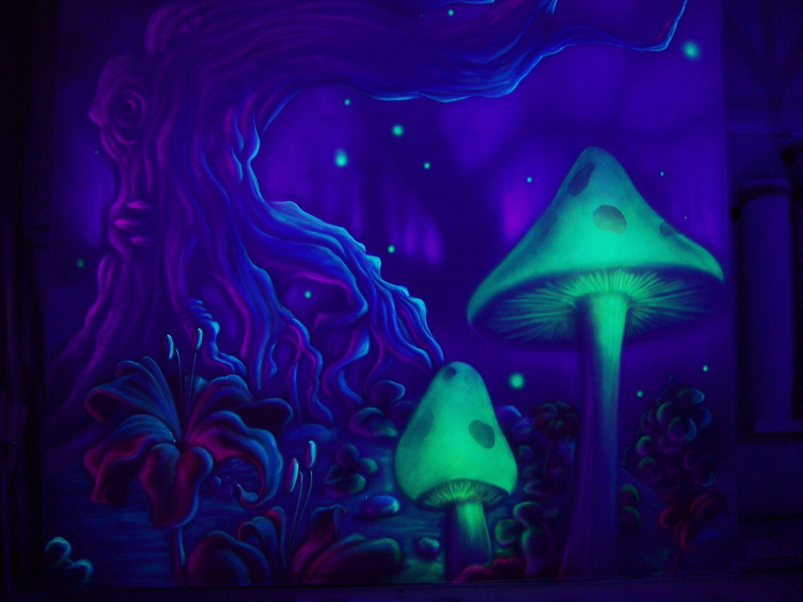 Mushroom forest Wallpaper 4K Surreal AI art 10854