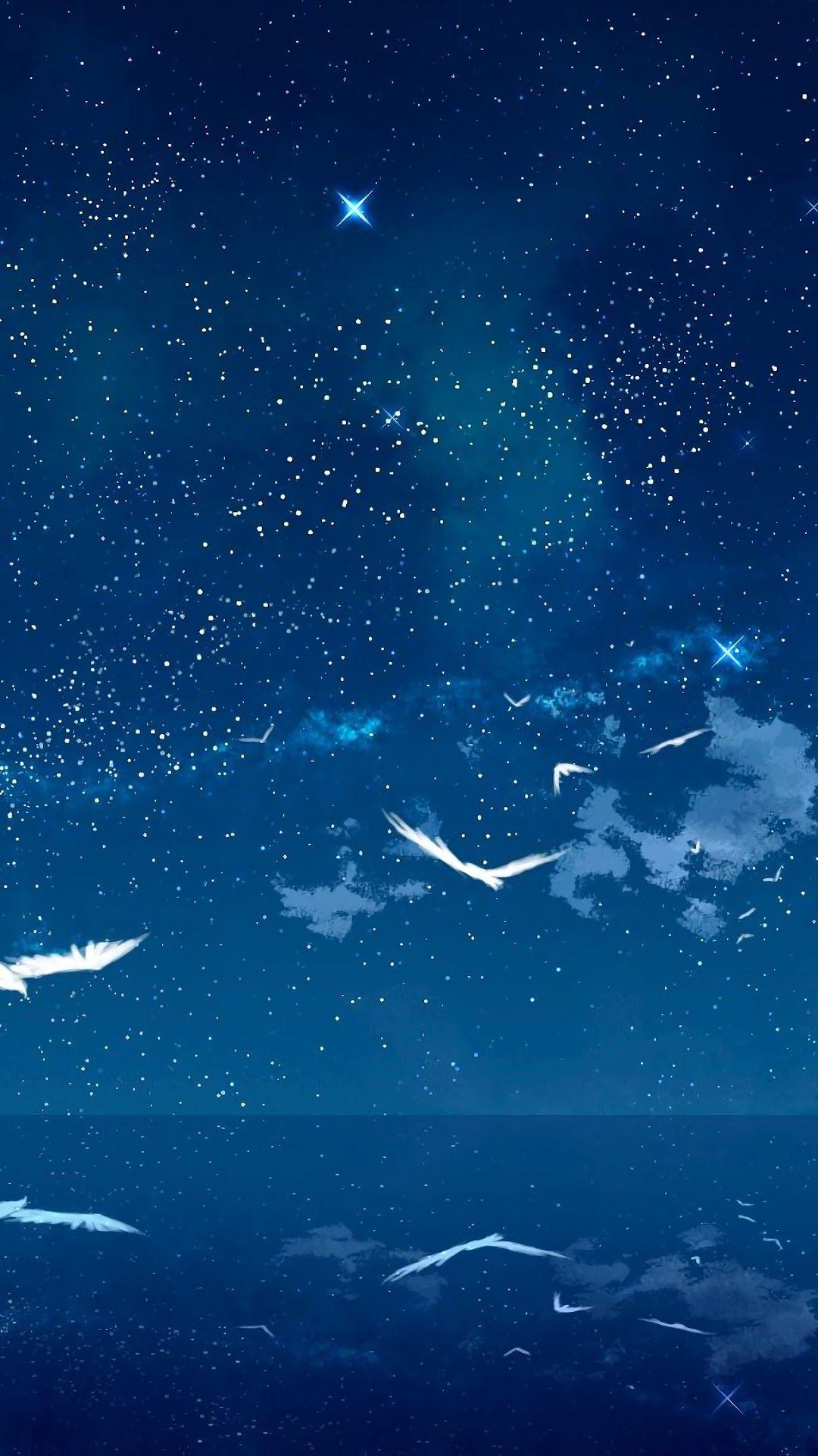 1080x1920 Night, Sky, Stars, Ocean, Horizon, Scenery, Lighthouse, Anime iPhone 6s, 6 HD Wallpaper, Image, Background, Photo and Picture. Mocah.org HD Wallpaper