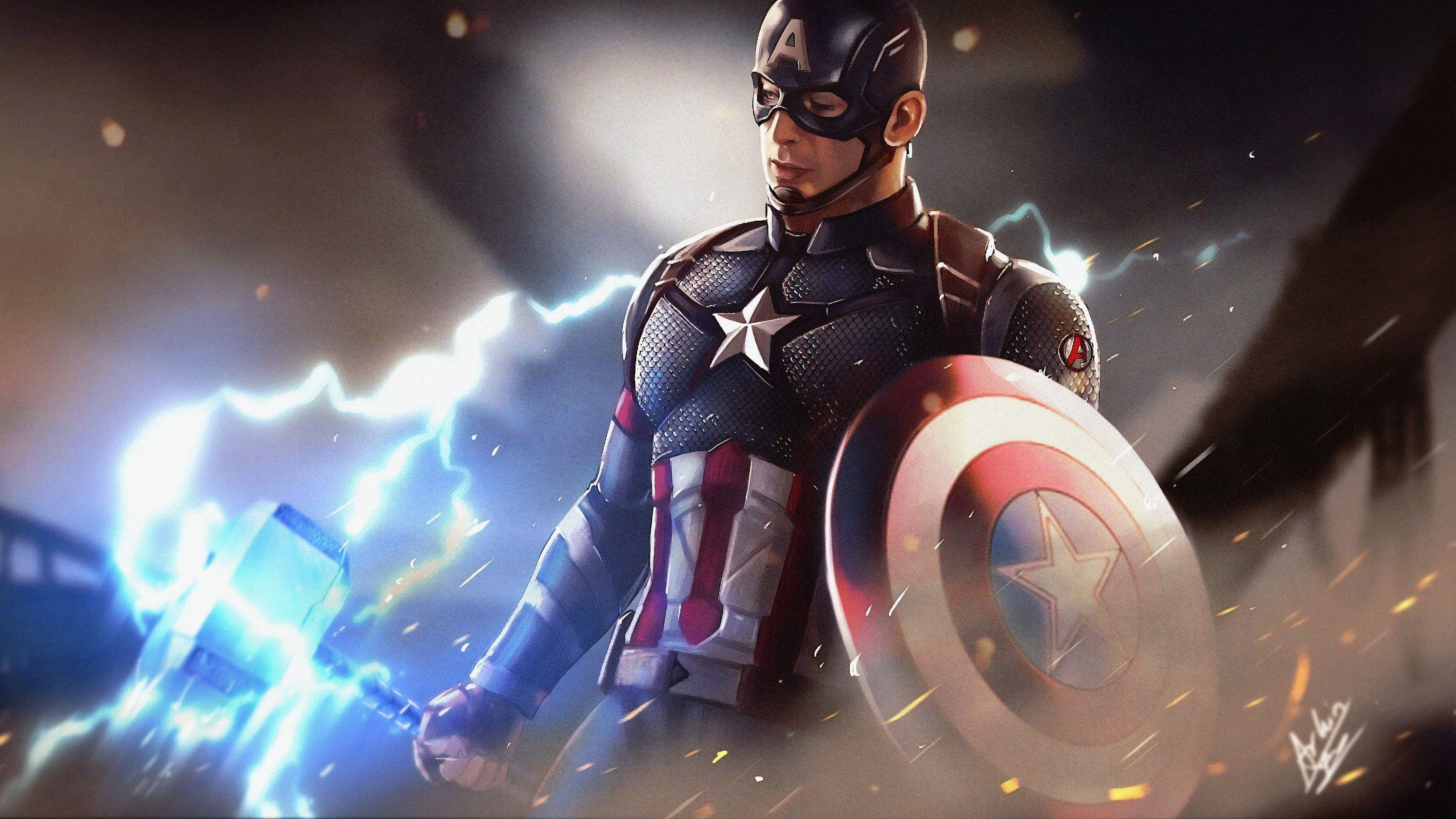 3840x2160 Captain America Hammer Wallpaper