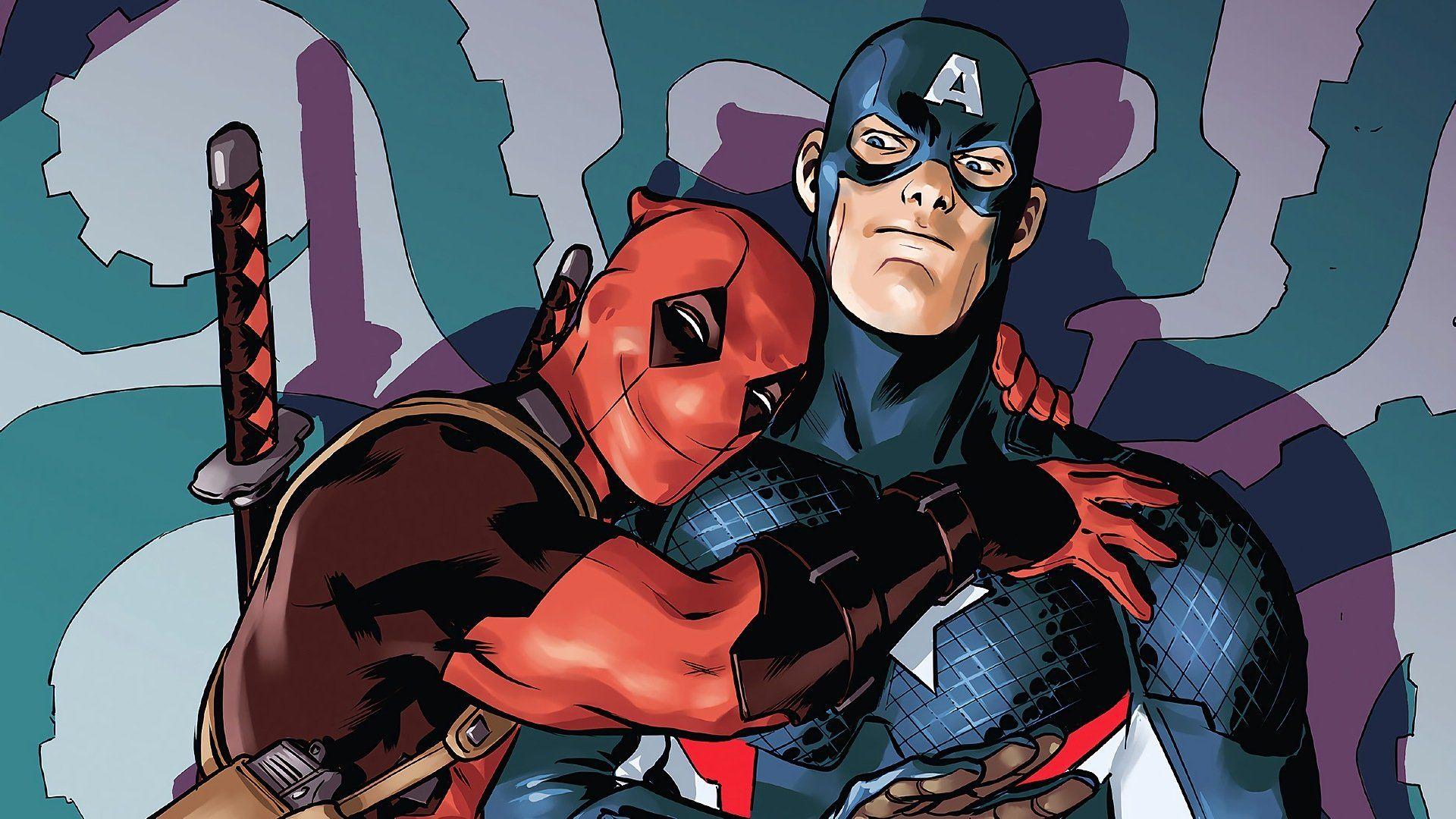 1920x1080 deadpool and captain america HD Wallpaper