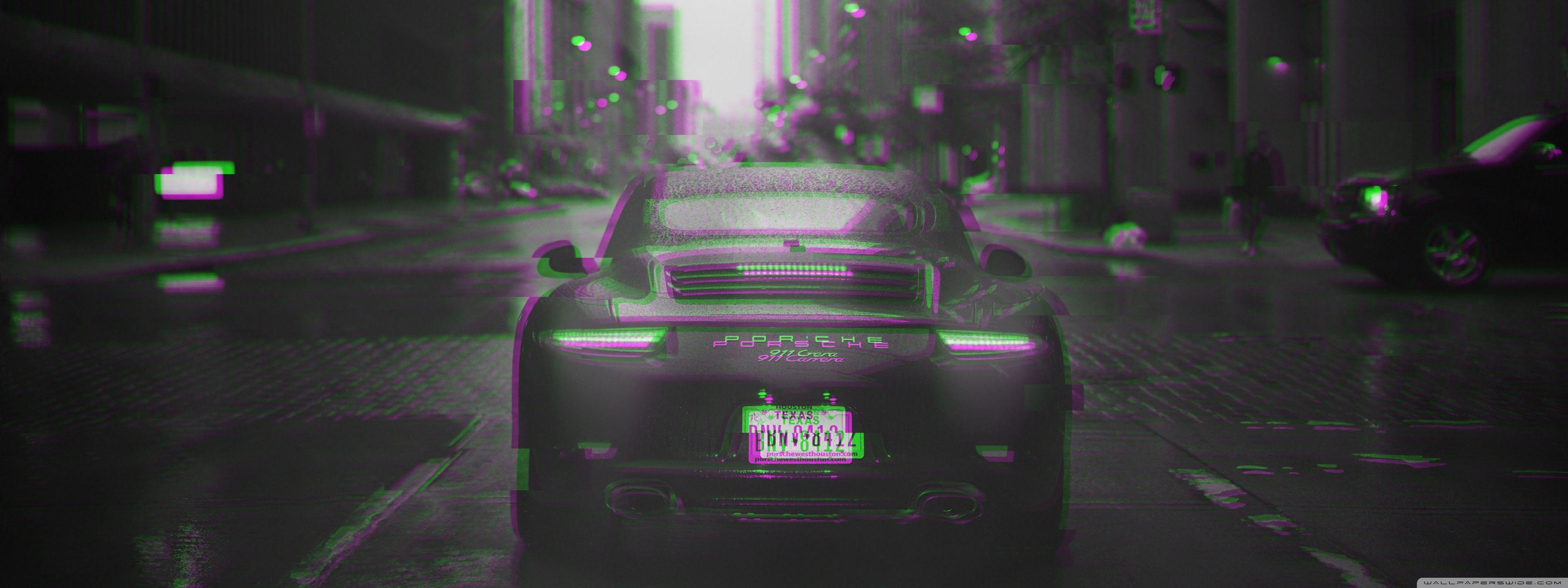 4096x1536 Porsche Glitch Ultra HD Desktop Background Wallpaper for 4K UHD TV : Widescreen & UltraWide Desktop & Laptop : Multi Display, Dual & Triple Monitor : Tablet