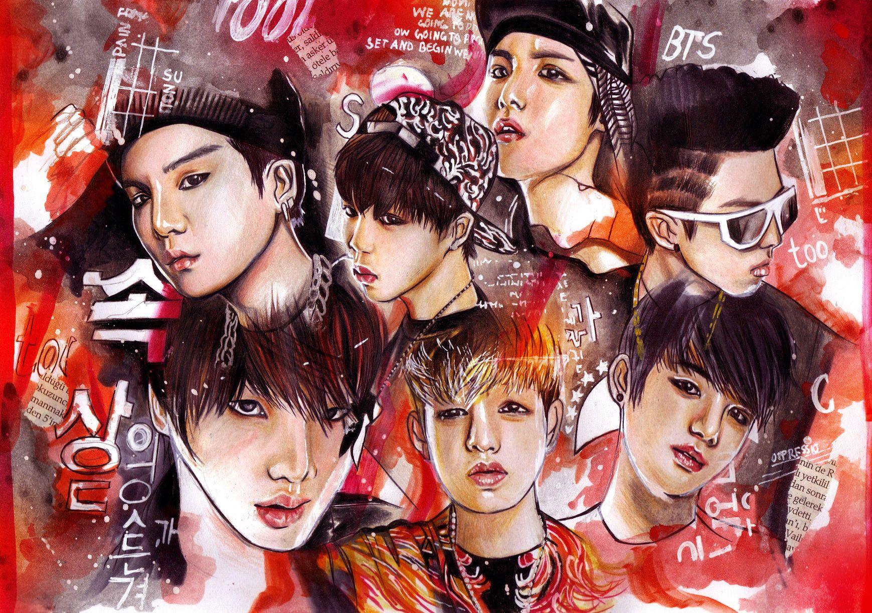 1739x1223 Bts No More Dream Drawing