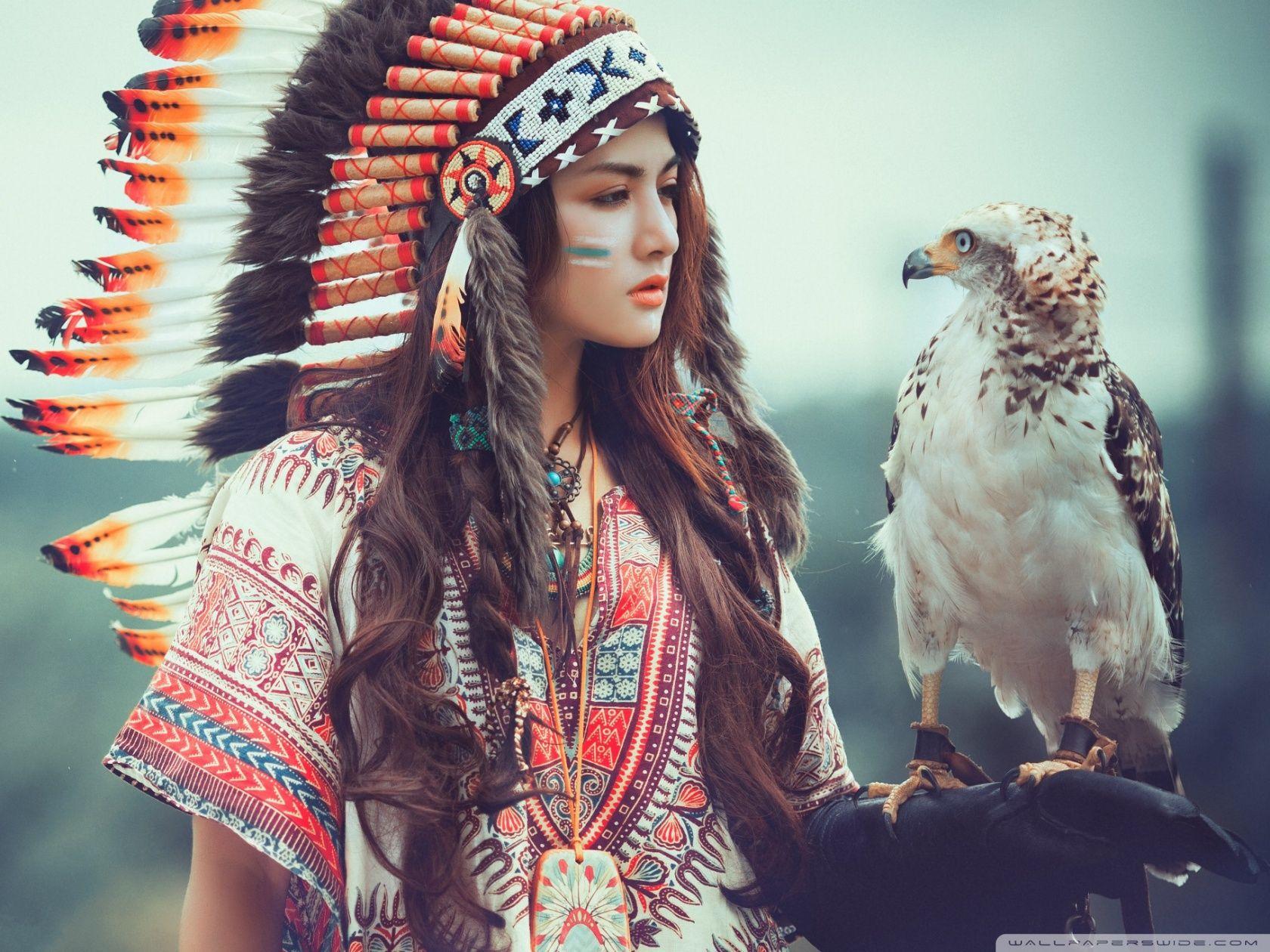 1680x1260 Native American Girl with Eagle ❤ 4K HD Desktop Wallpaper for 4K