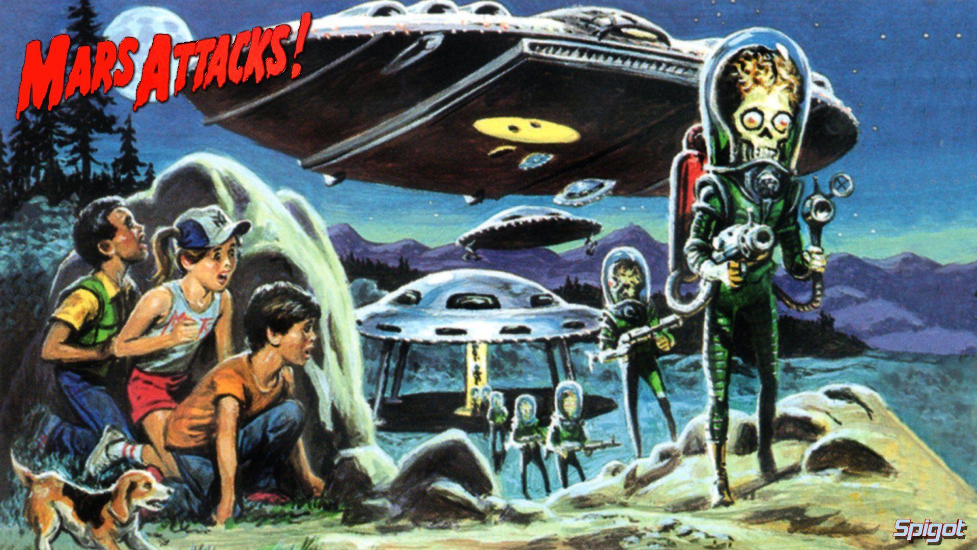 1920x1080 MARS ATTACKS Comedy Sci Fi Martian Alien Aliens Hành động 1mat Apocalyptic Comics Movie Poster Wallpaper.  1920x1080