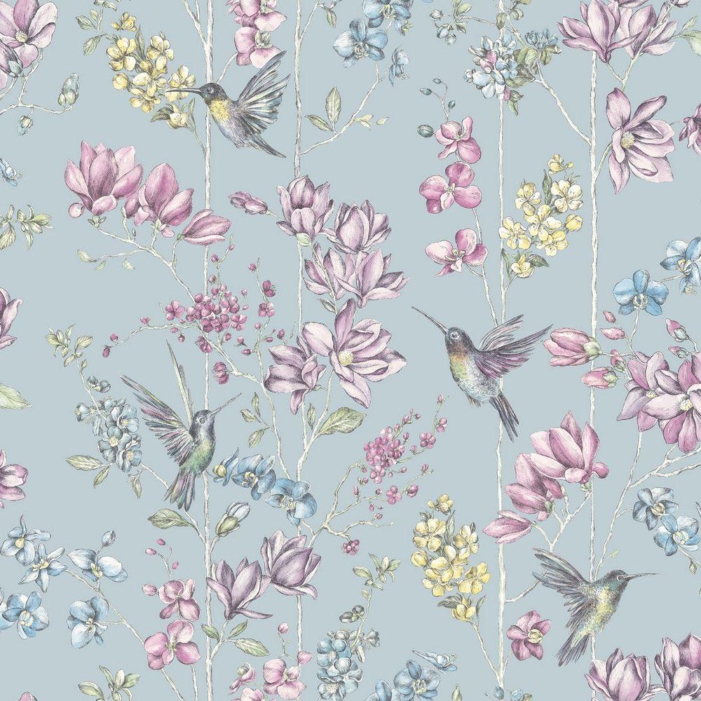 1000x1000 Holden Decor Charm Duck Egg Pink Wallpaper