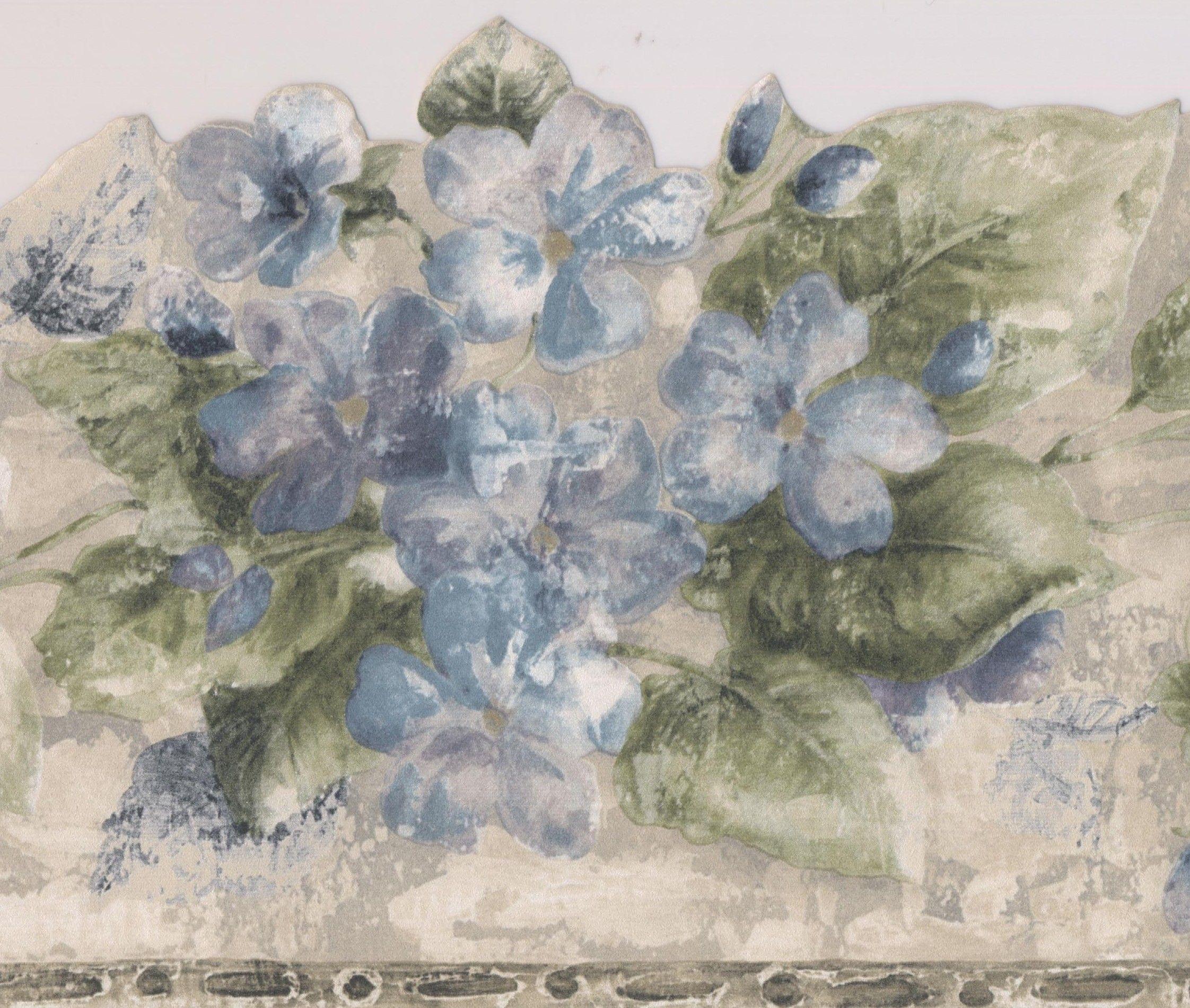 2244x1902 Norwall Floral Wallpaper Border' X 6.5 In Blue. Lowe's Canada