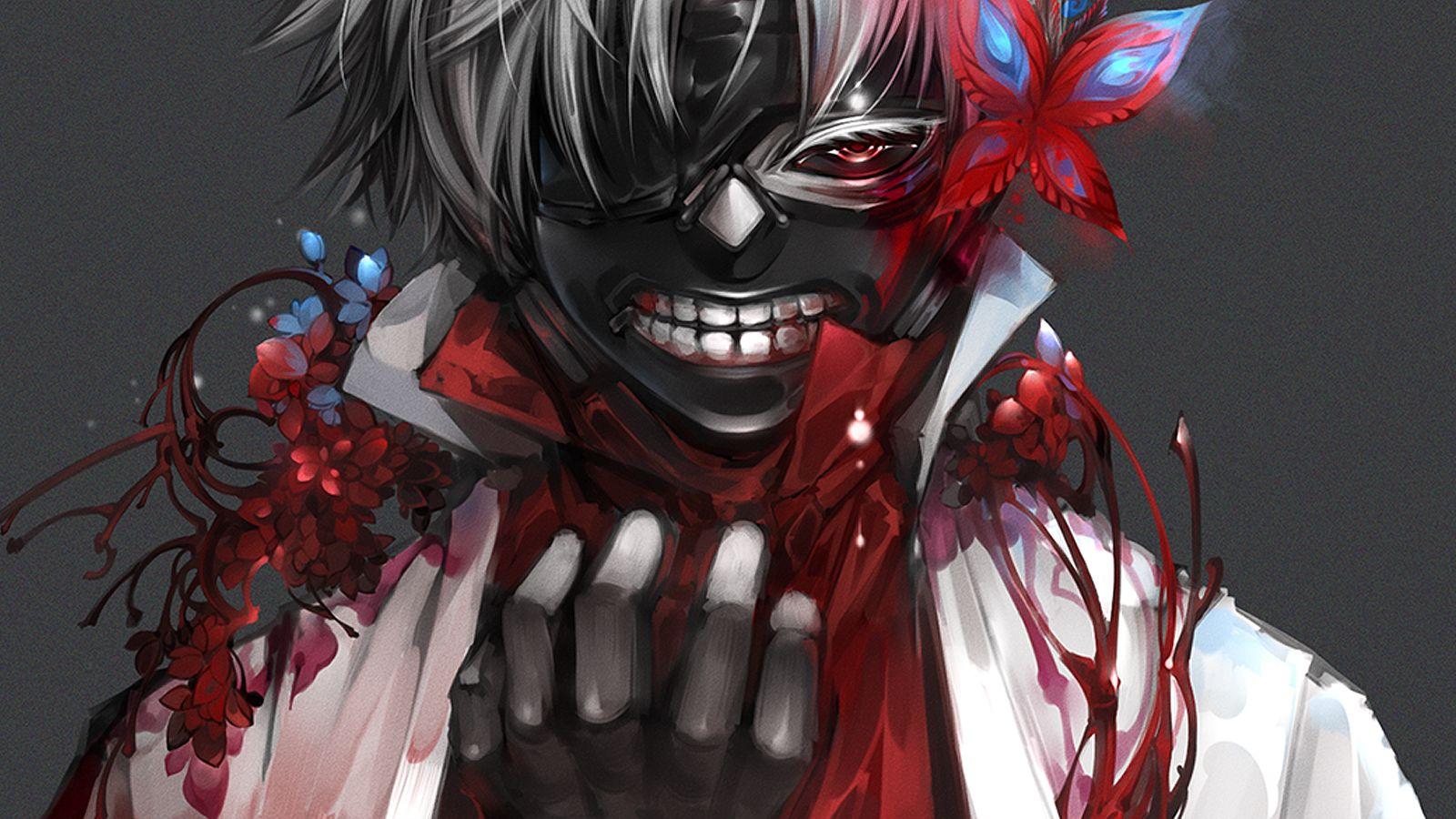 1600x900 Download wallpaper from anime Tokyo Ghoul with tags: Macbook, Ken Kaneki, Tokyo Ghoul