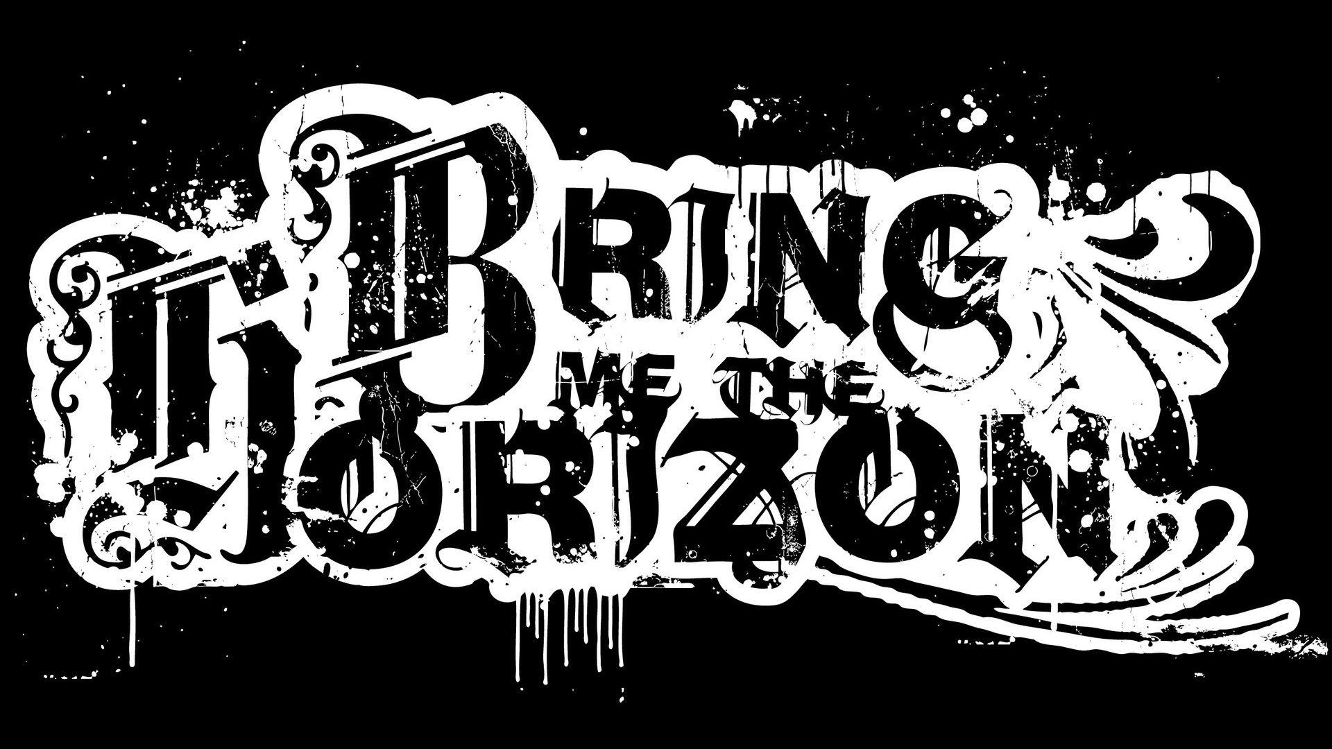 1920x1080 black and white, Bring Me The Horizon, logos, black background wallpaper