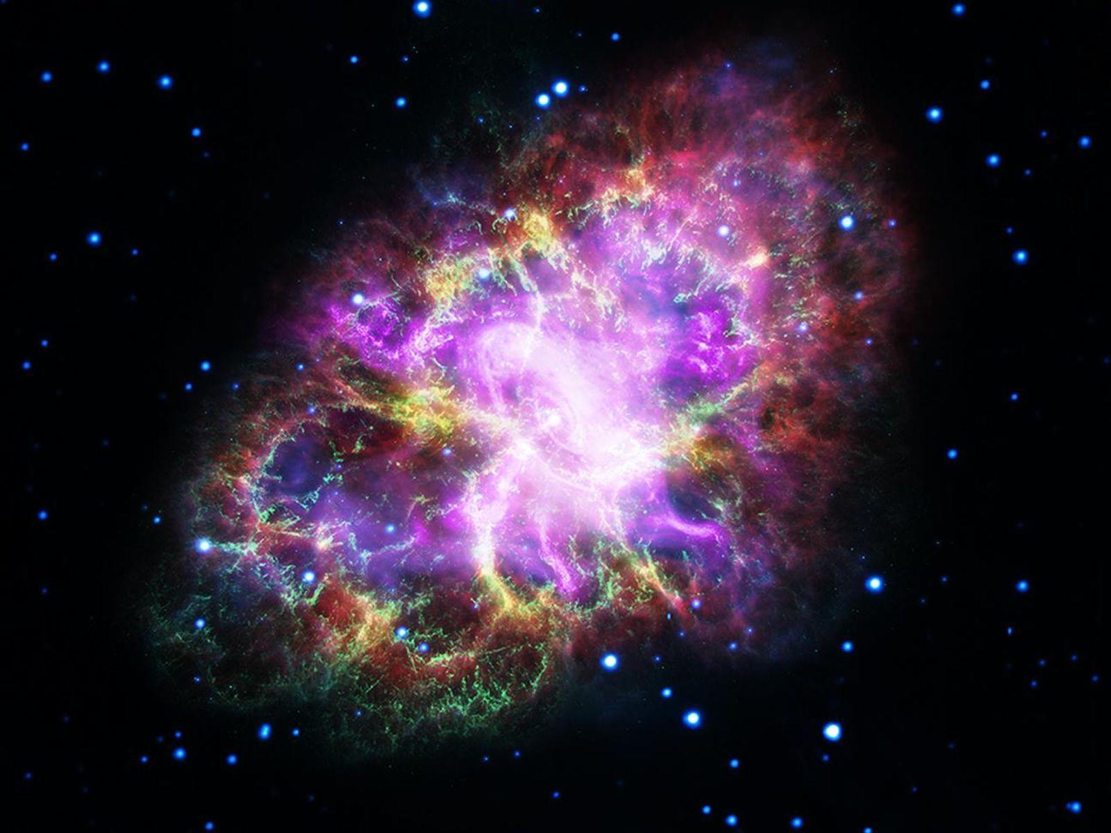 1600x1200 Space Image. Crab Nebula from Five Observatories