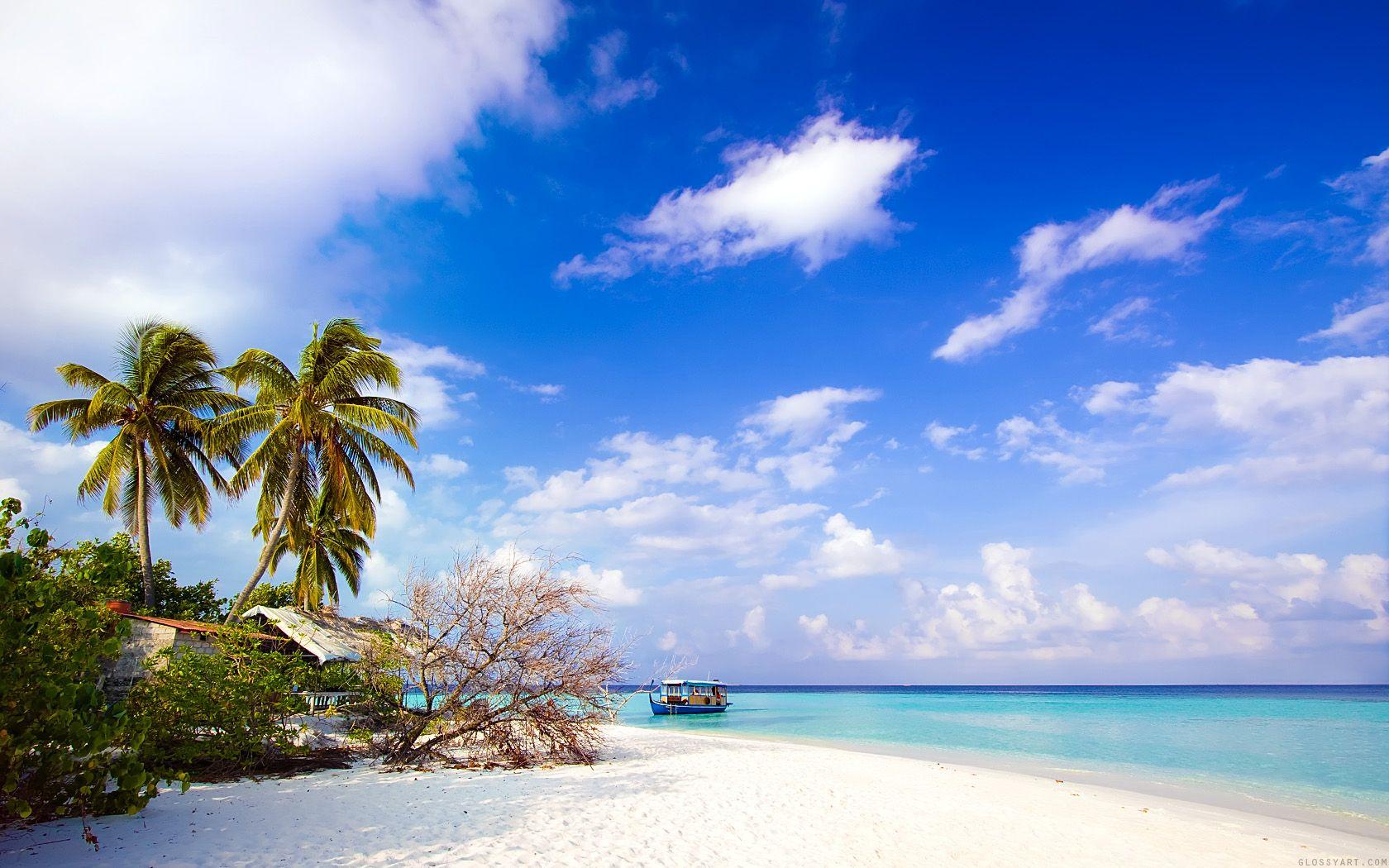 1680x1050 Free Wallpaper Of Beach: HD Sky Blue Beach. Free Wallpaper World