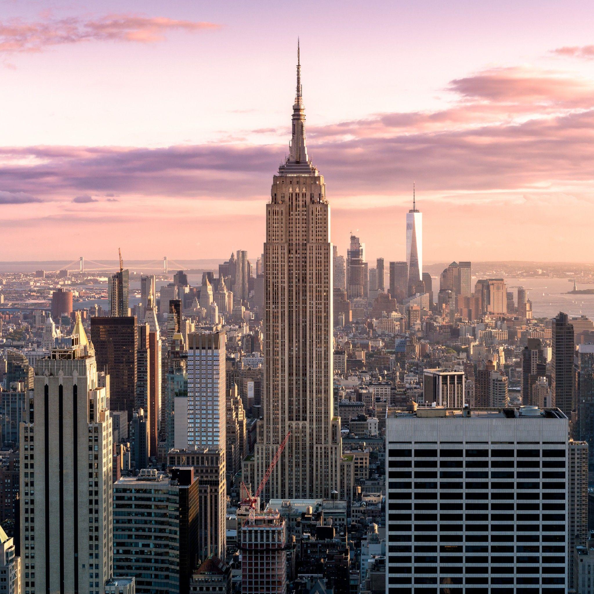 2048x2048 Wallpaper Empire State Building, Skyscrapers, Manhattan, New York City, Cityscape, World / Editor's Picks,. Wallpaper for iPhone, Android, Mobile and Desktop