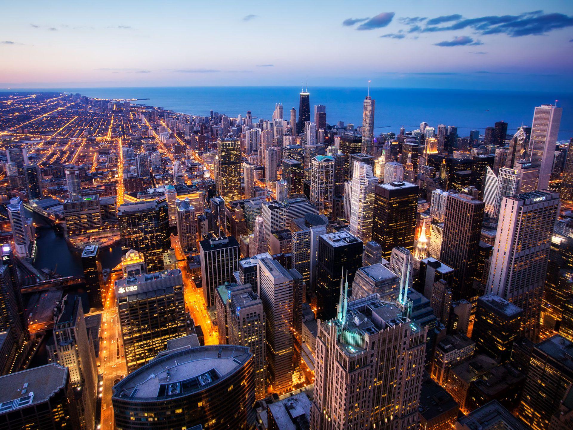 1920x1440 The City Of Chicago From The Willis Tower Sears Tower United States Desktop HD Wallpaper For Pc Tablet And Mobile 3840x2400 :