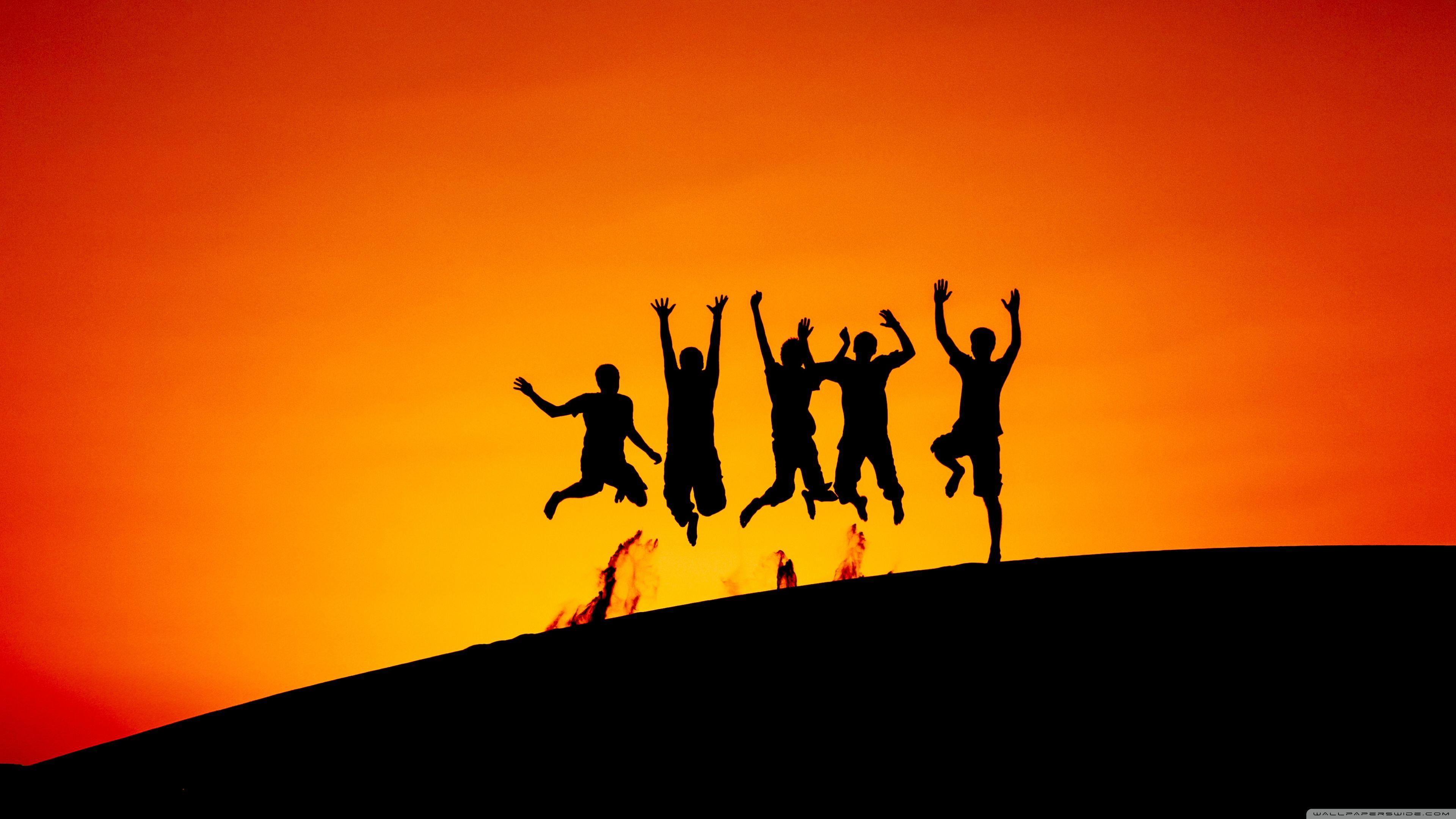3840x2160 Friends Jump Ultra HD Desktop Background Wallpaper for 4K UHD TV : Widescreen & UltraWide Desktop & Laptop : Multi Display, Dual & Triple Monitor : Tablet