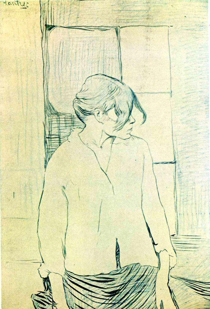 736x1080 Sketch Of Laundress Lautrec Wallpaper Image
