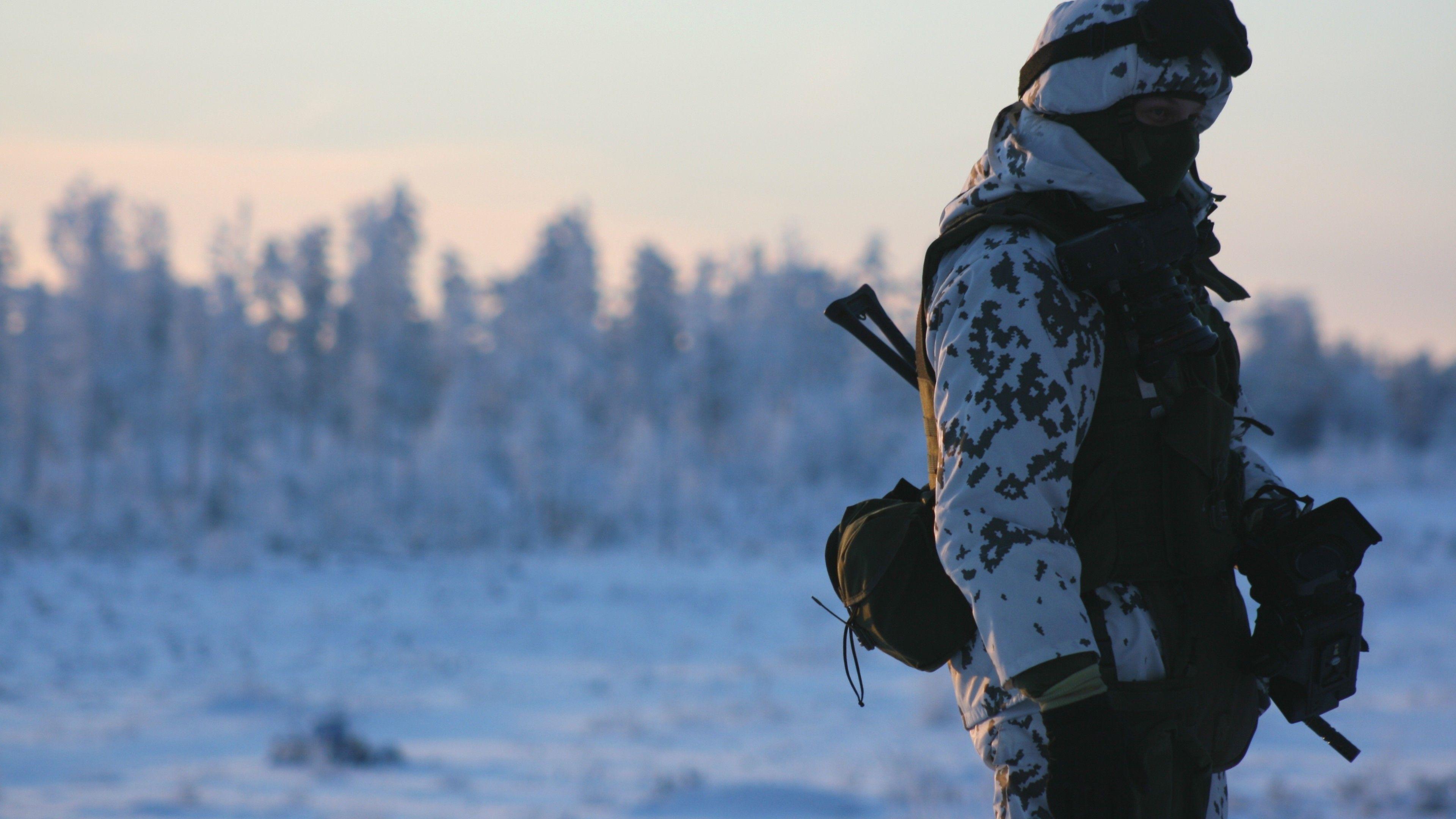 3840x2160 Wallpaper Russian Armed Forces, soldier, Russia, camo, winter, snow, Military