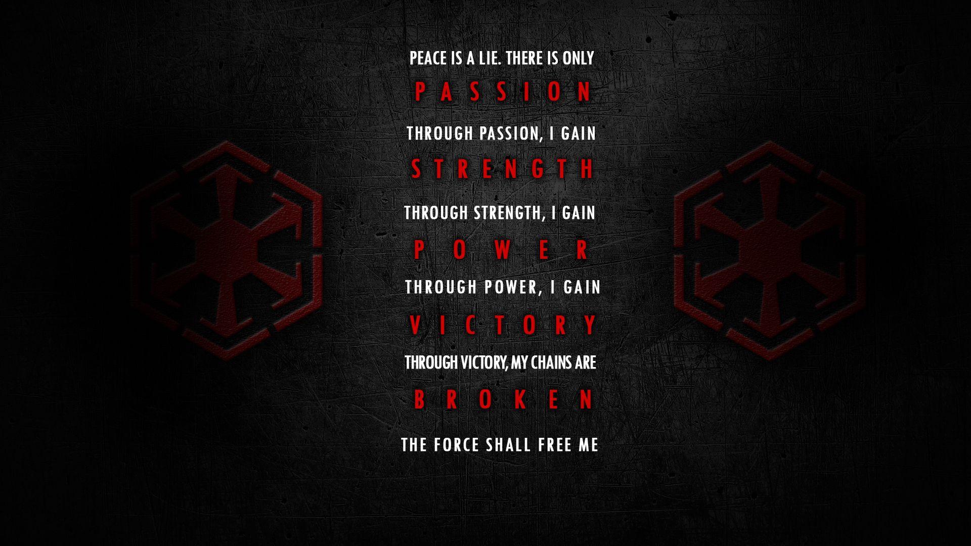 1920x1080 I made a Star Wars Wallpaper of the Sith and Jedi Codes