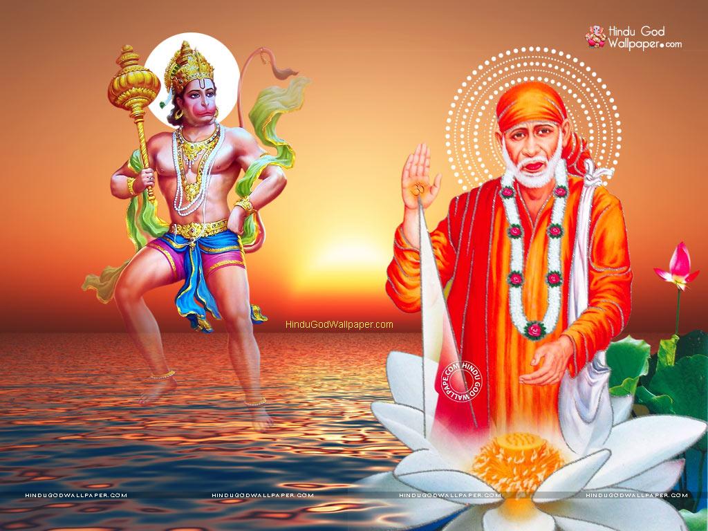 1024x768 Sai Baba and Hanuman Wallpaper & Image Free Download