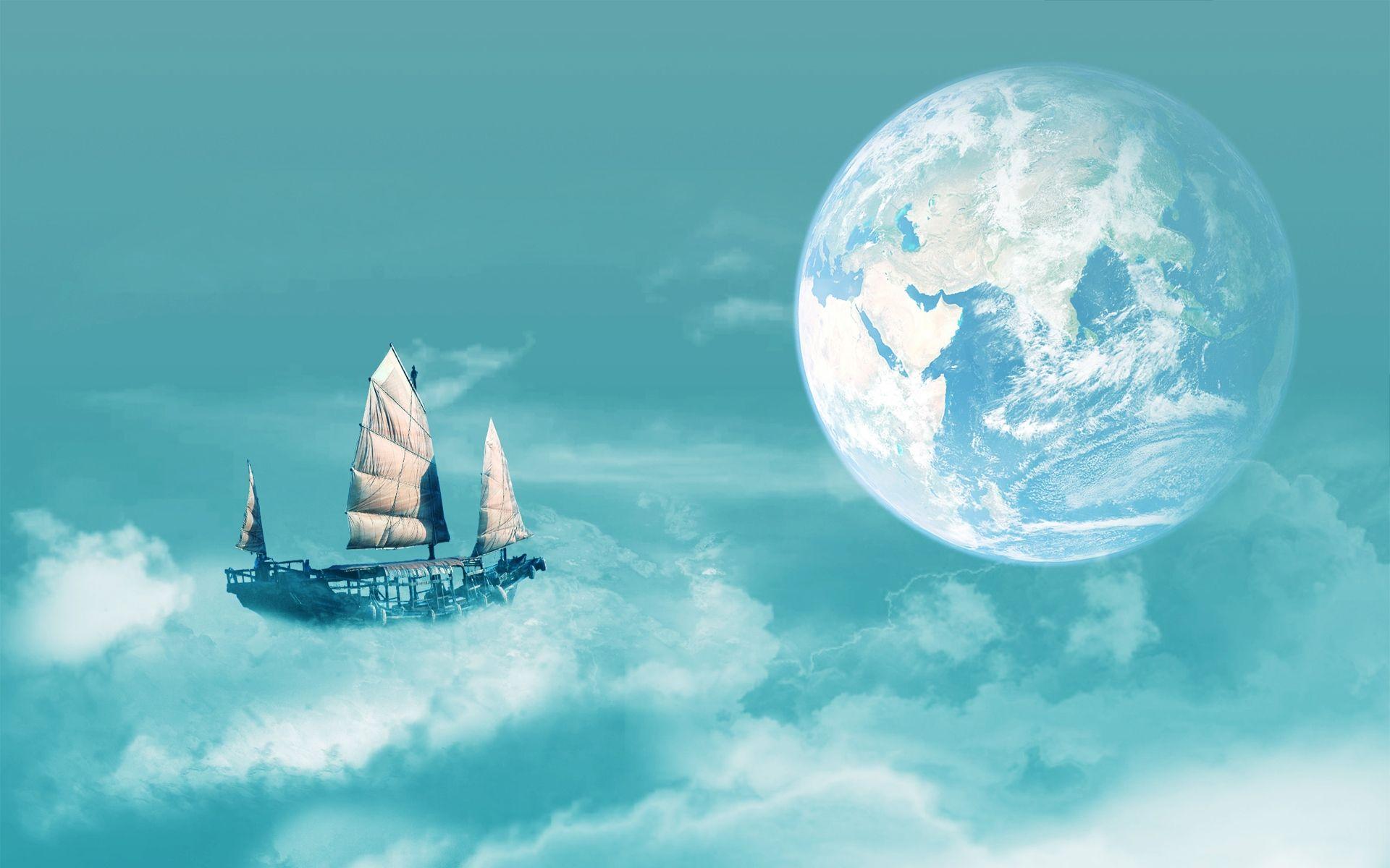 1920x1200 Flying Ship Desktop wallpaper 1920x1200