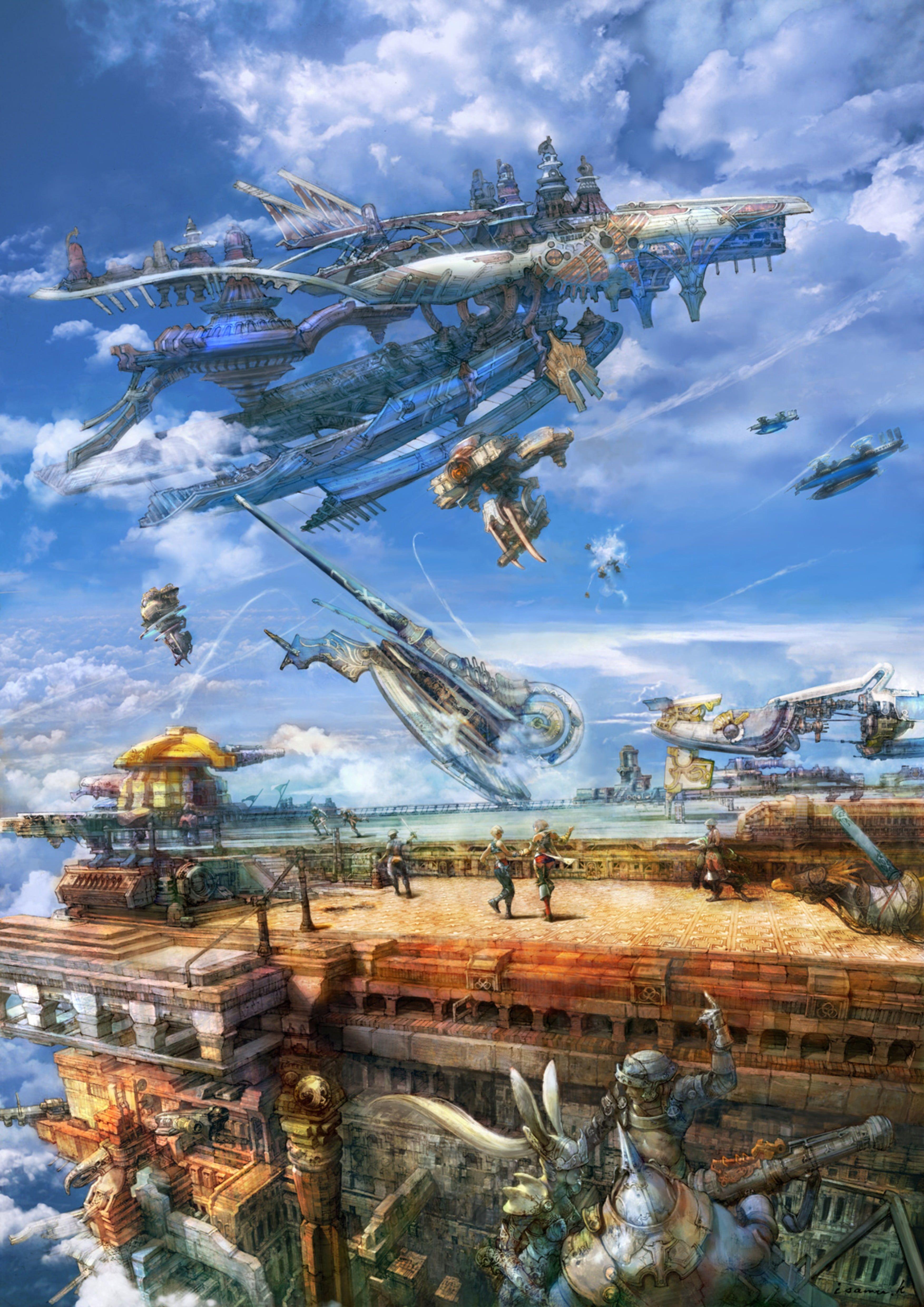 3508x4961 blue and white flying ship illustration Final Fantasy XII #Vaan #Ashe Final Fantasy K #wallpaper #hdwallpaper. Final fantasy art, Fantasy landscape, Fantasy art