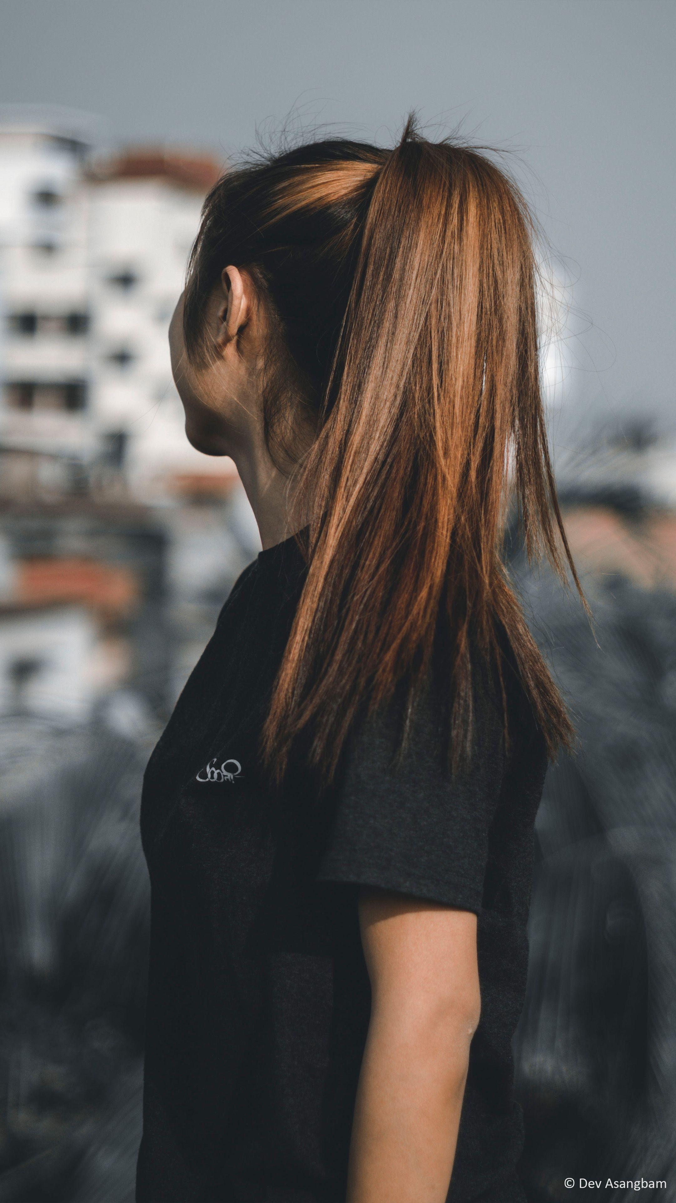 2160x3840 Girl Brown Hair Highlight Photography 4K Ultra HD Mobile Wallpaper