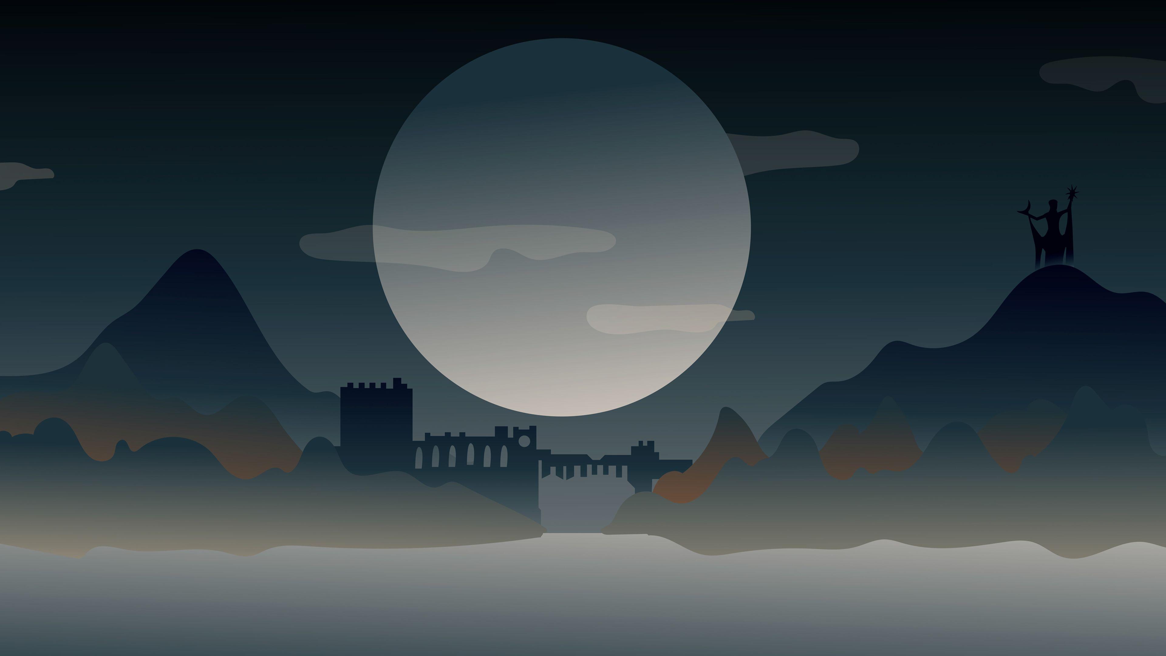 3840x2160 Wallpaper 4k Dark Night Landscape Artistic 4k Wallpaper, Artist Wallpaper, Artwork Wallpaper, Behance Wallpaper, Dark Wallpaper, Digital Art Wallpaper, Hd Wallpaper, Landscape Wallpaper, Moon Wallpaper, Night Wallpaper