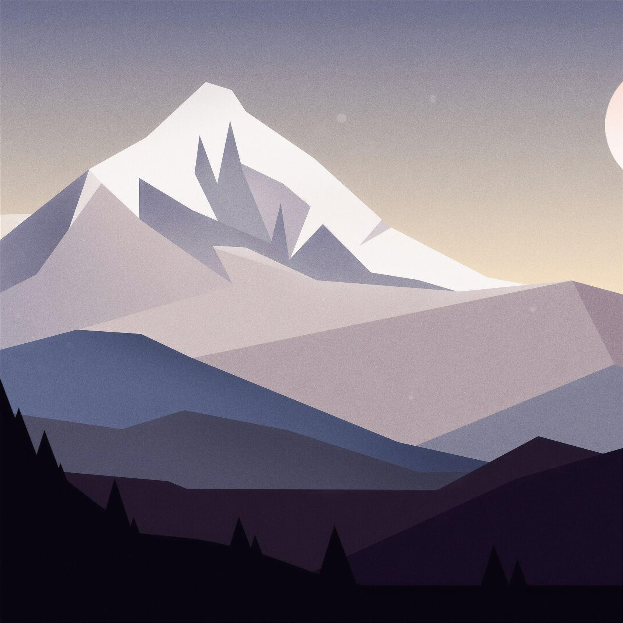 2048x2048 minimal mountains landscape 4k iPad Pro Wallpaper Free Download