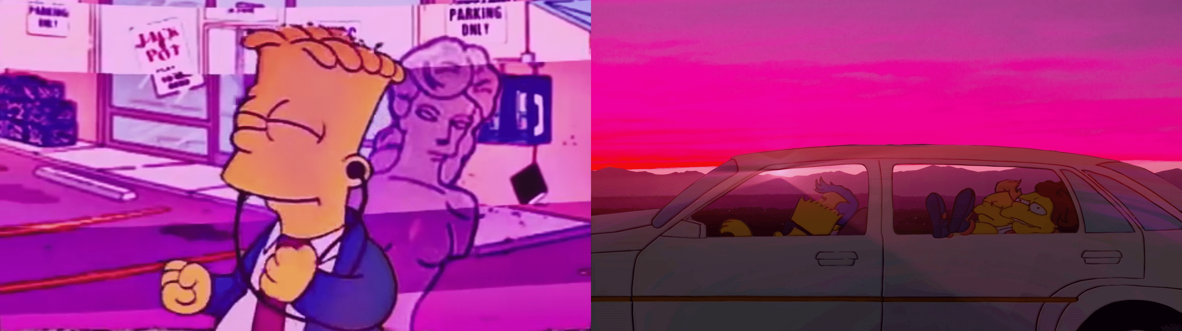 3840x1076 S I M P S O N W A V E Screen (google and paint). Painting, Wallpaper, HD wallpaper
